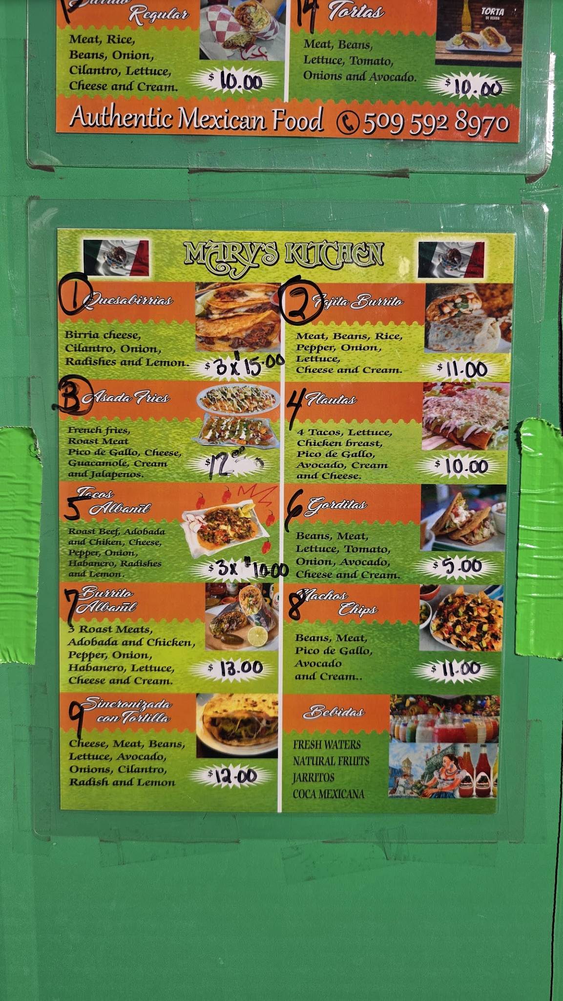 Mary's Kitchen меню