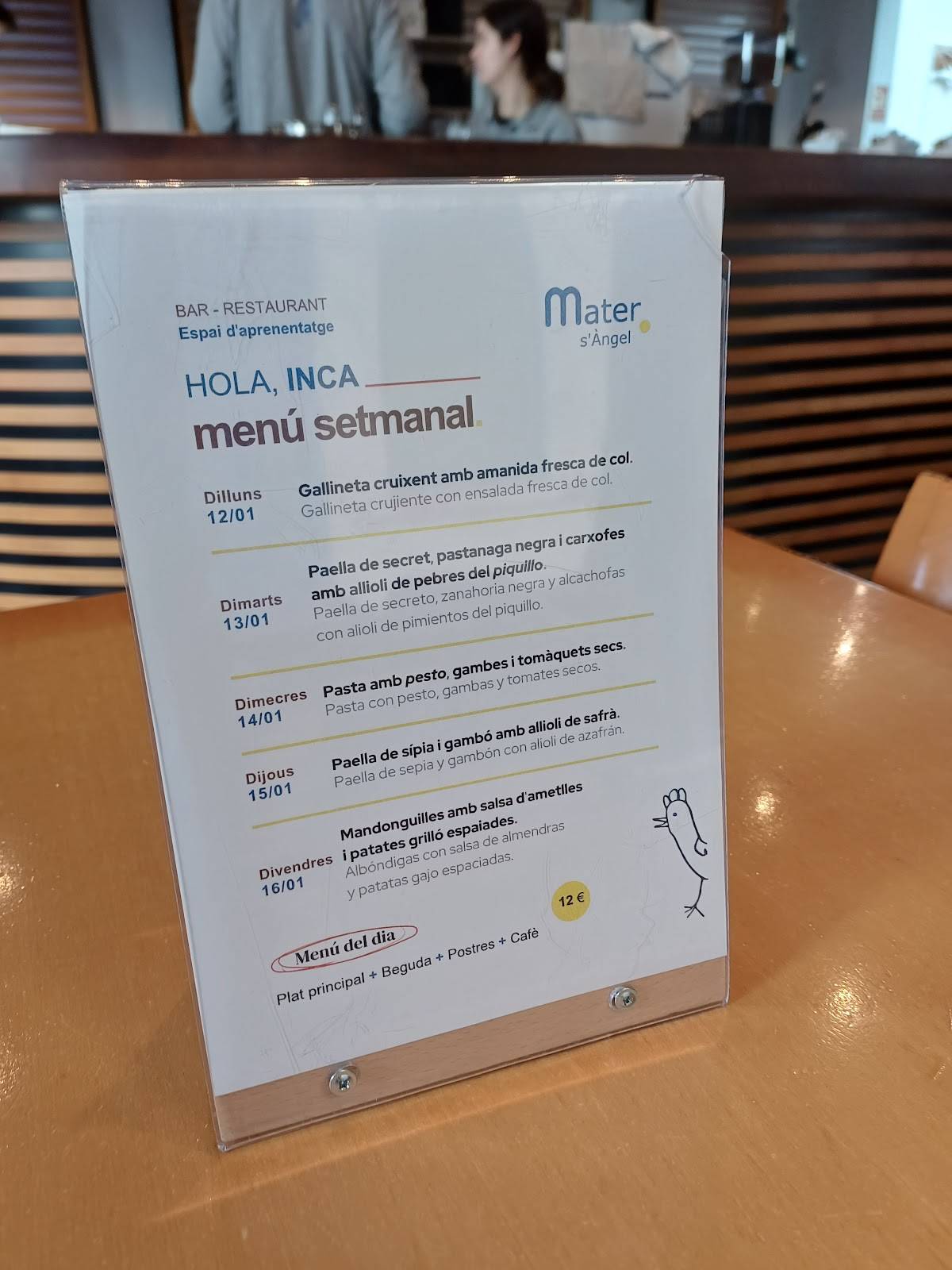 Mater s'Àngel меню