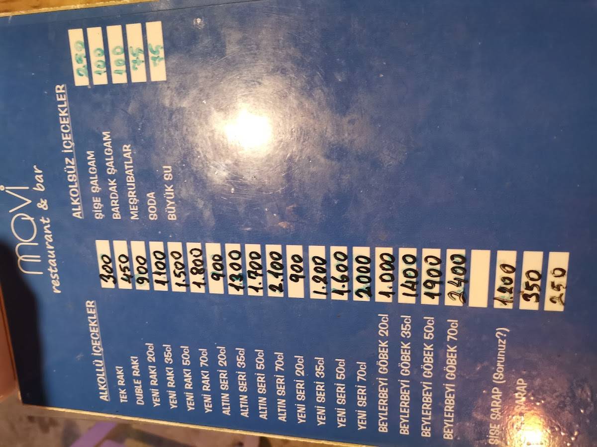 Mavi Eski Datca Restaurant меню