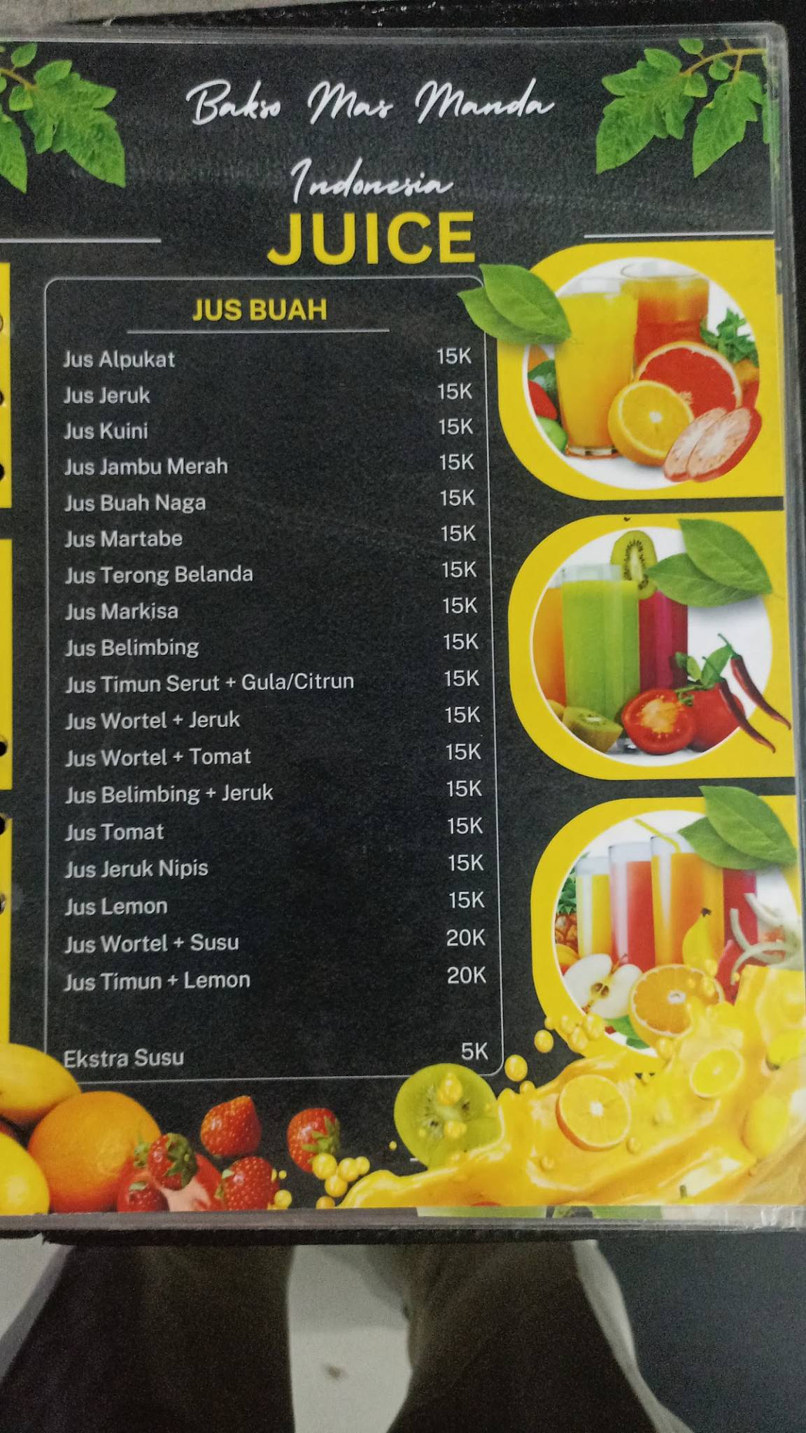 BAKSO MAS MANDA RINGROAD меню