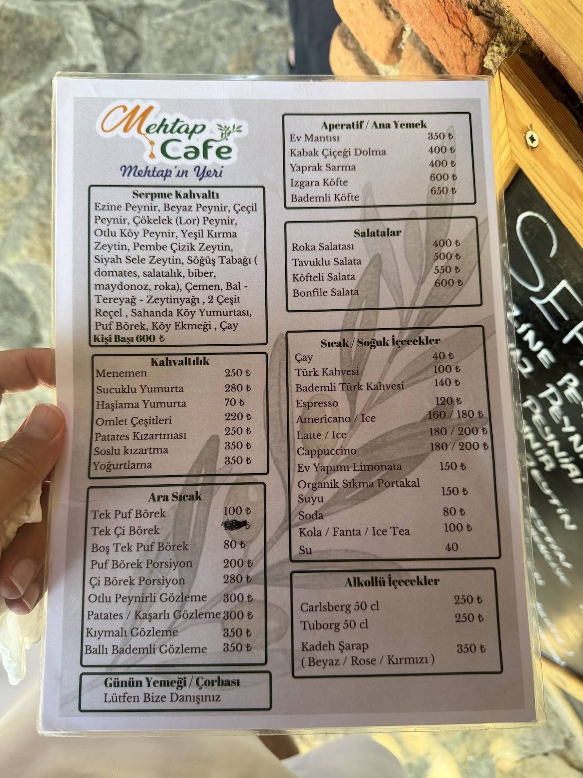 Mehtap Cafe & Restaurant ( MEHTAP’ın YERİ) меню