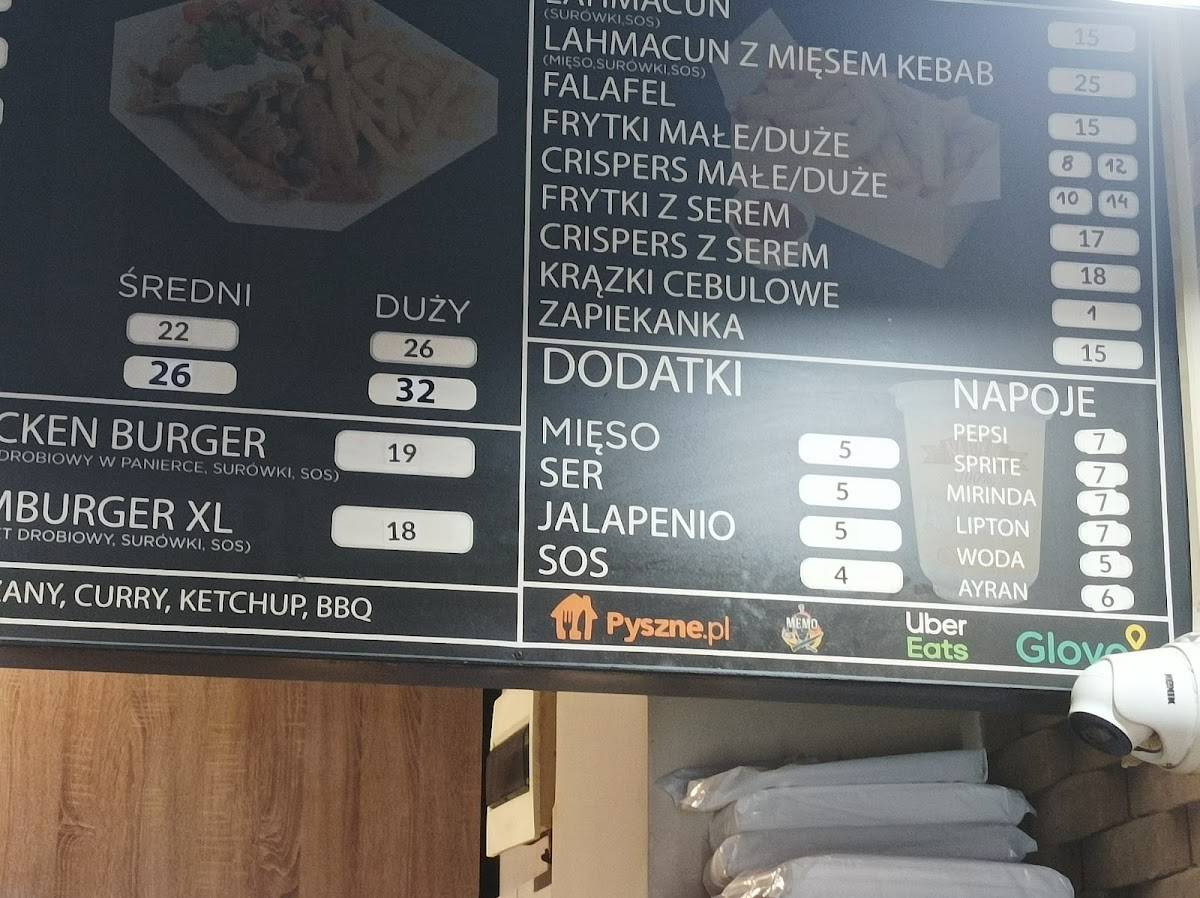 Memo Kebab меню