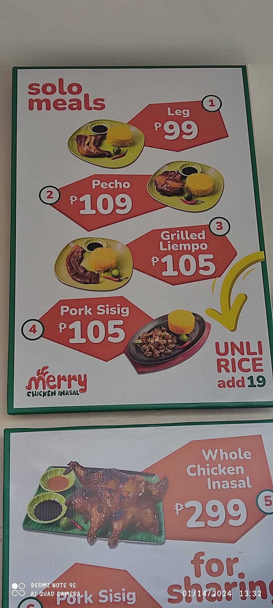 Merry Chicken Inasal меню