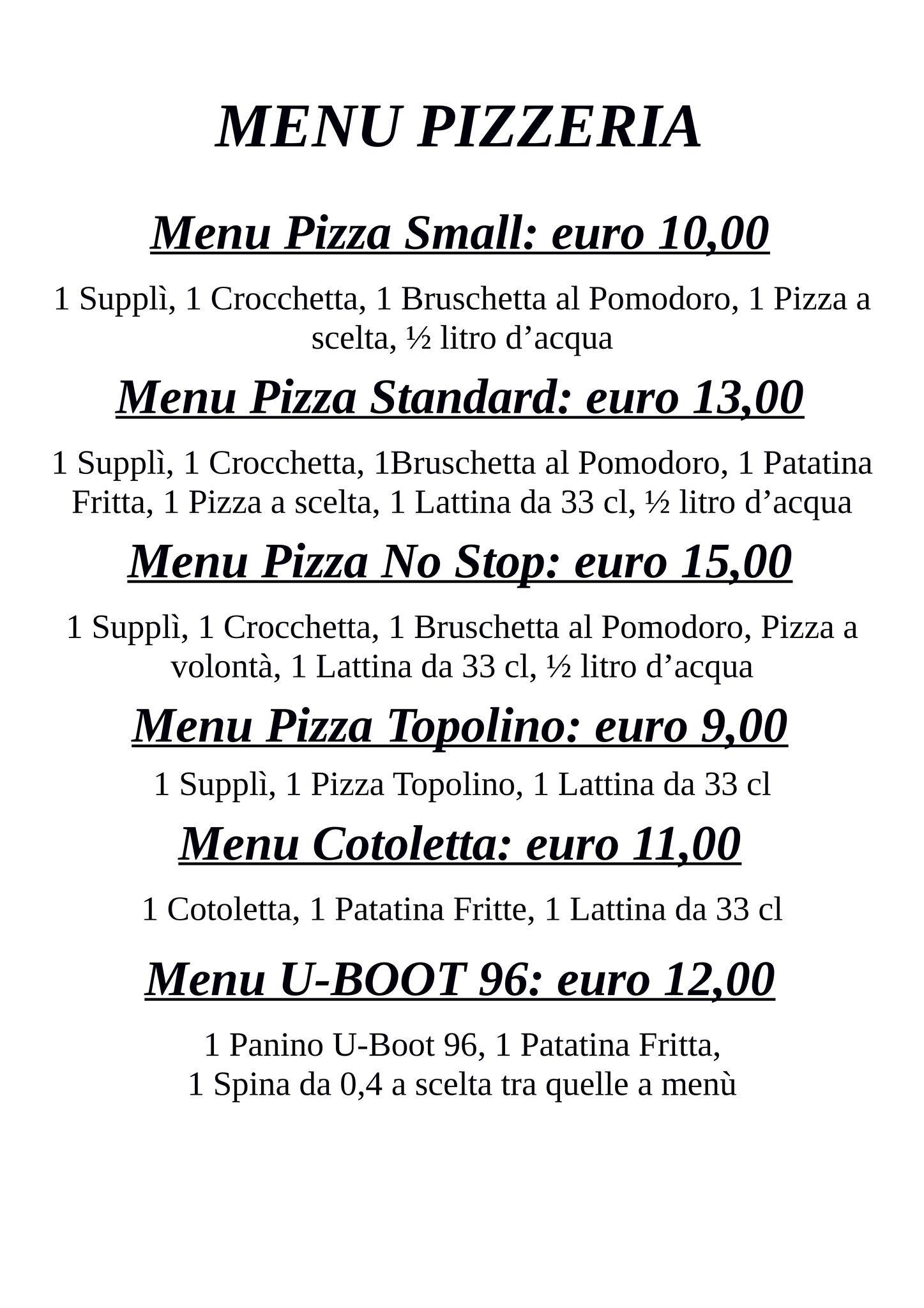 Mezza Brenta меню