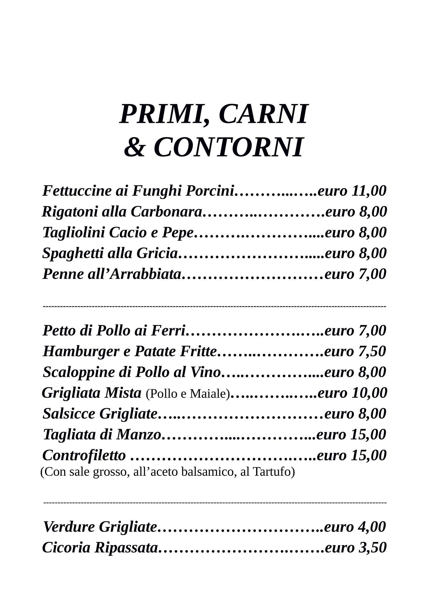 Mezza Brenta меню