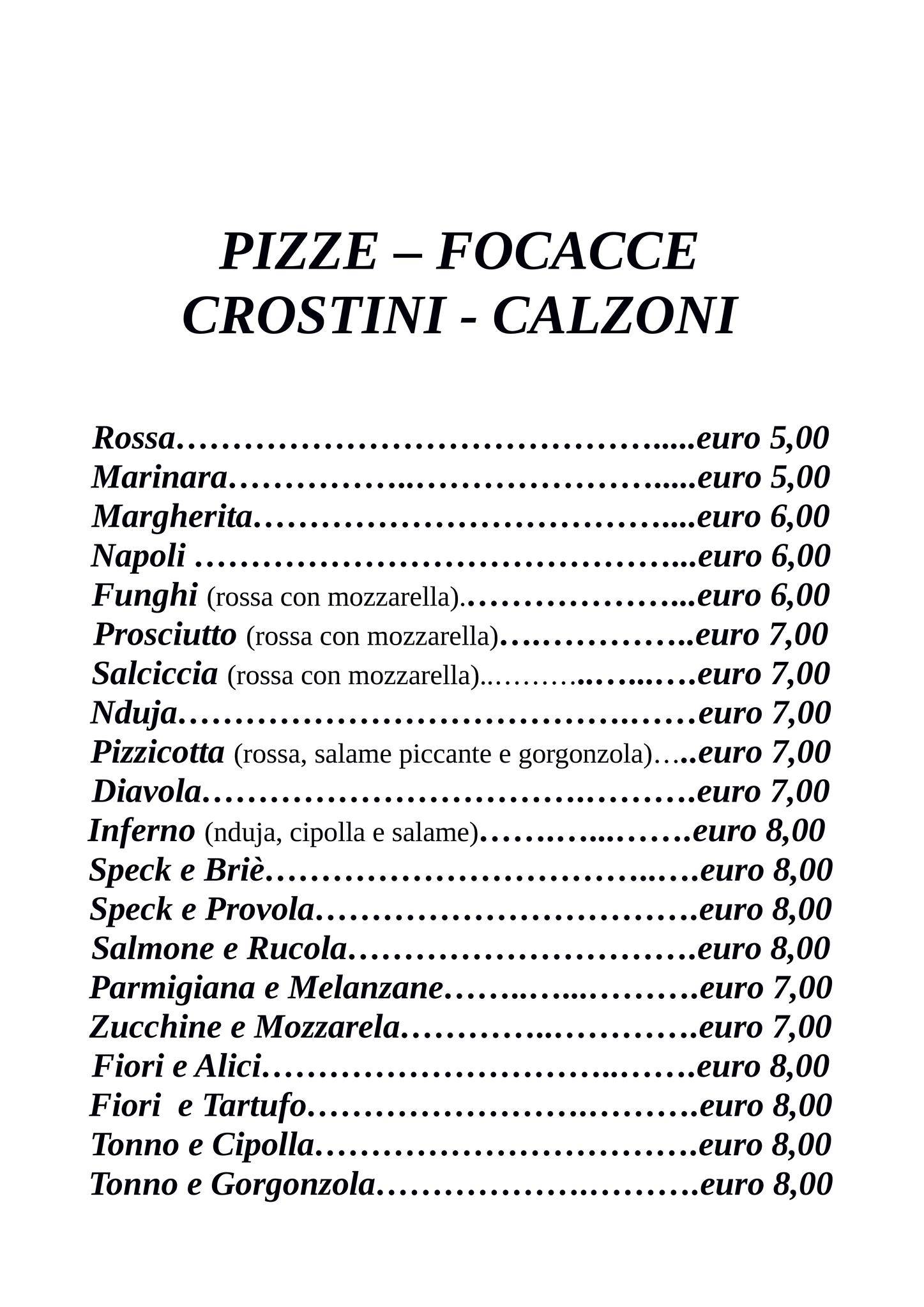 Mezza Brenta меню