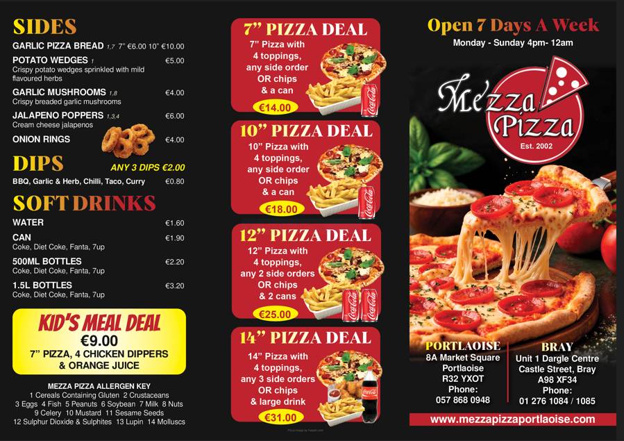 Mezza Pizza меню