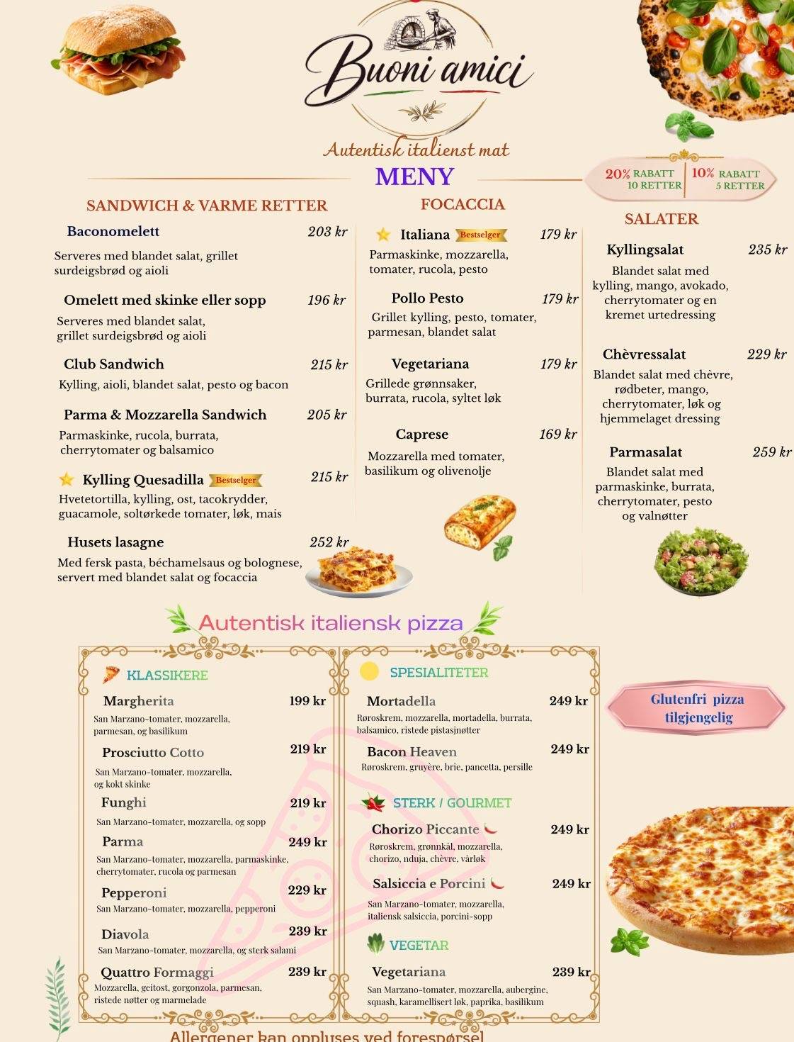 Buoni amici Pizzeria & Bar oslo меню