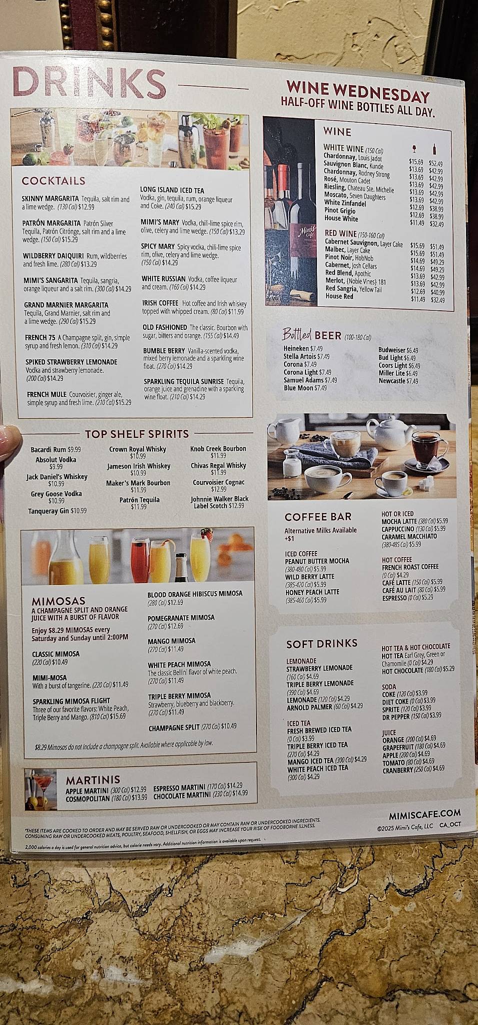 Mimi's Cafe меню