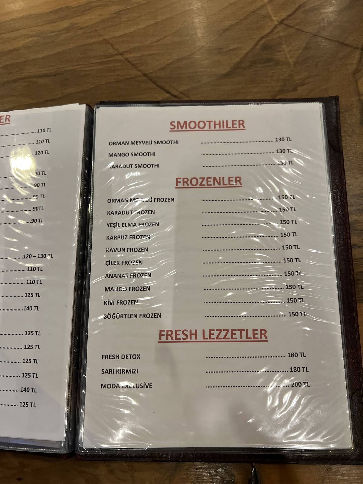 Moda Bakery меню