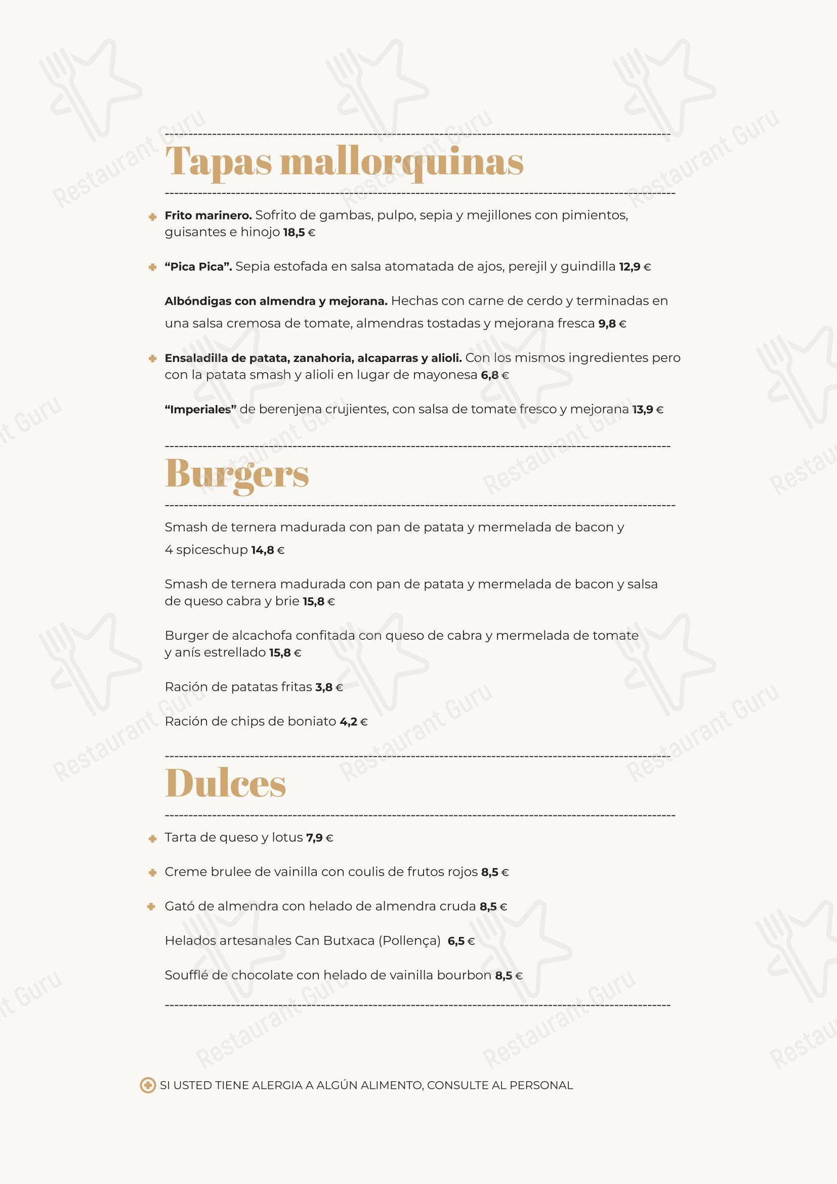 Меню ресторана Mon Restaurant - 菜单