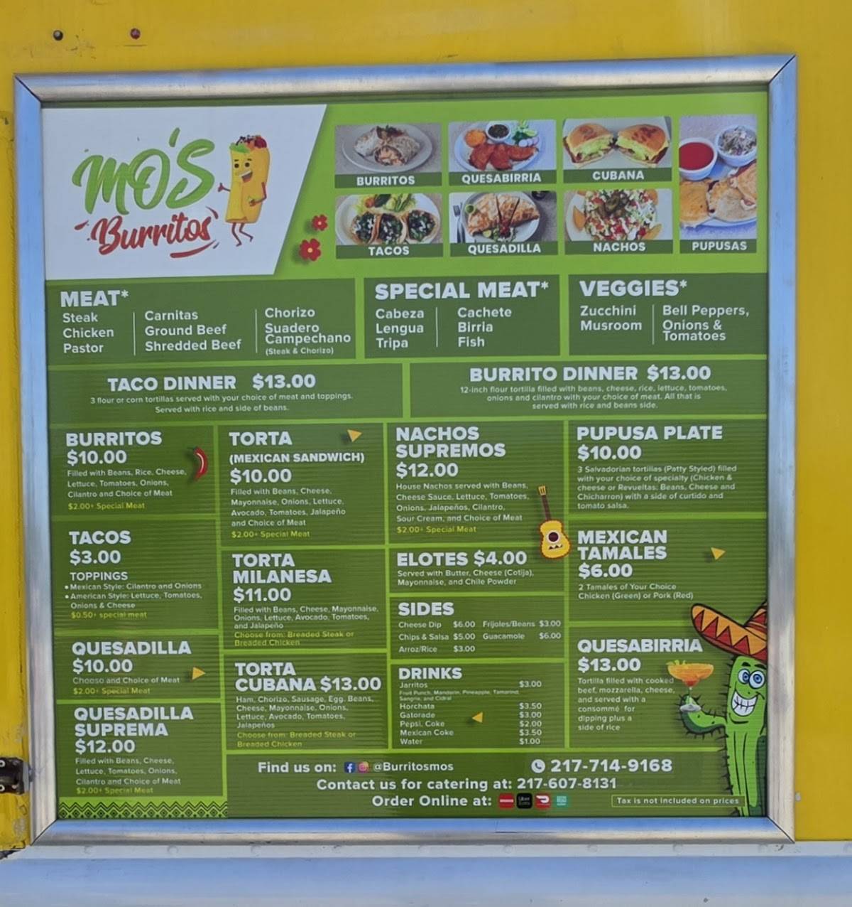 Mo's Burritos Rantoul меню