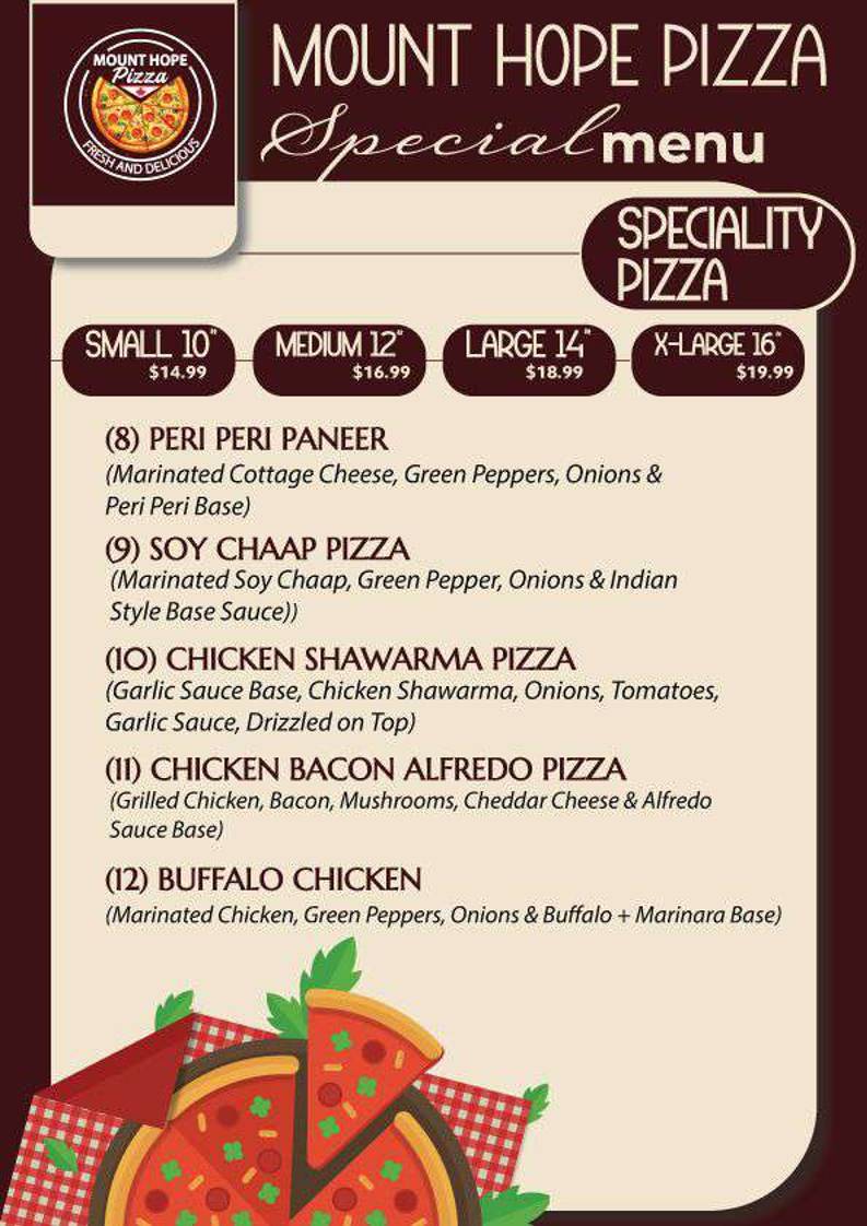 Mount Hope Pizza & Wings меню