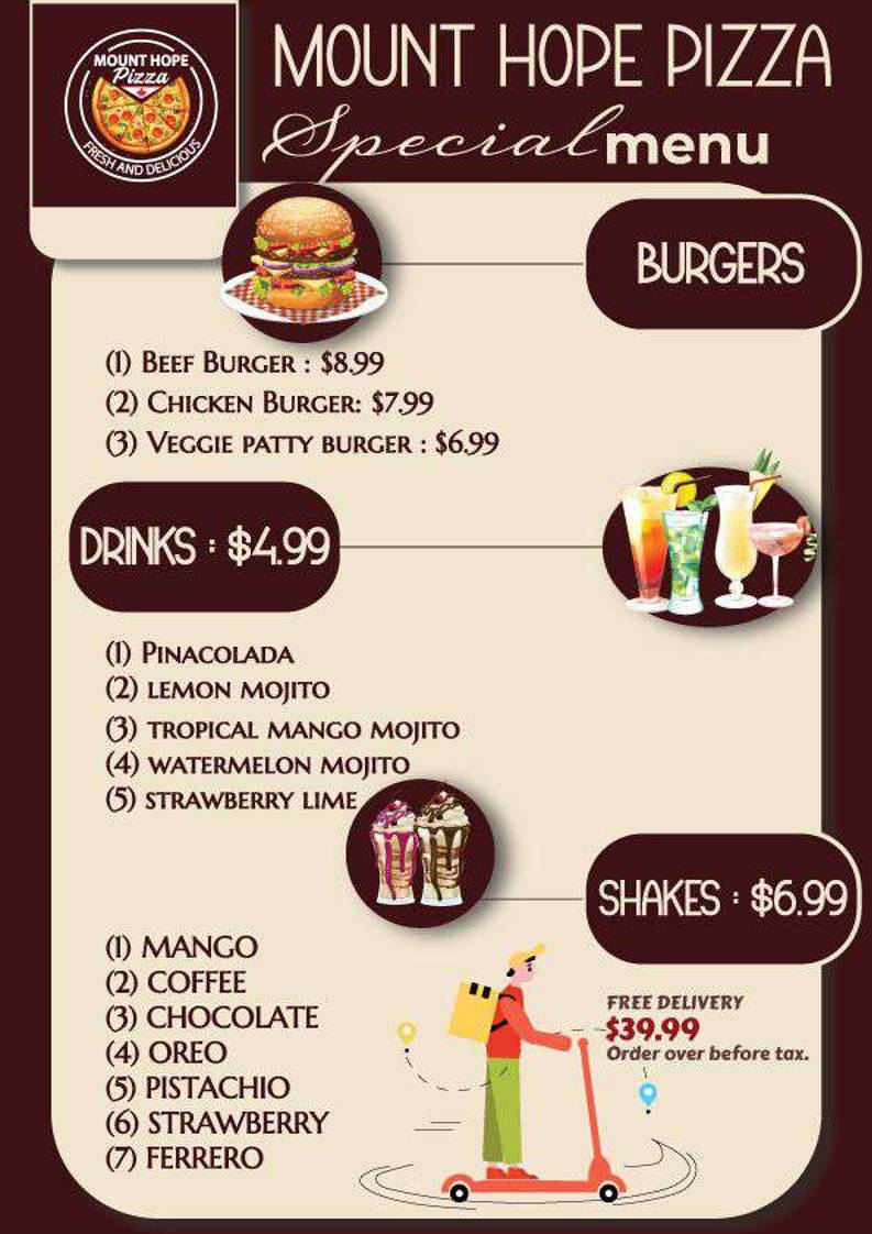 Mount Hope Pizza & Wings меню