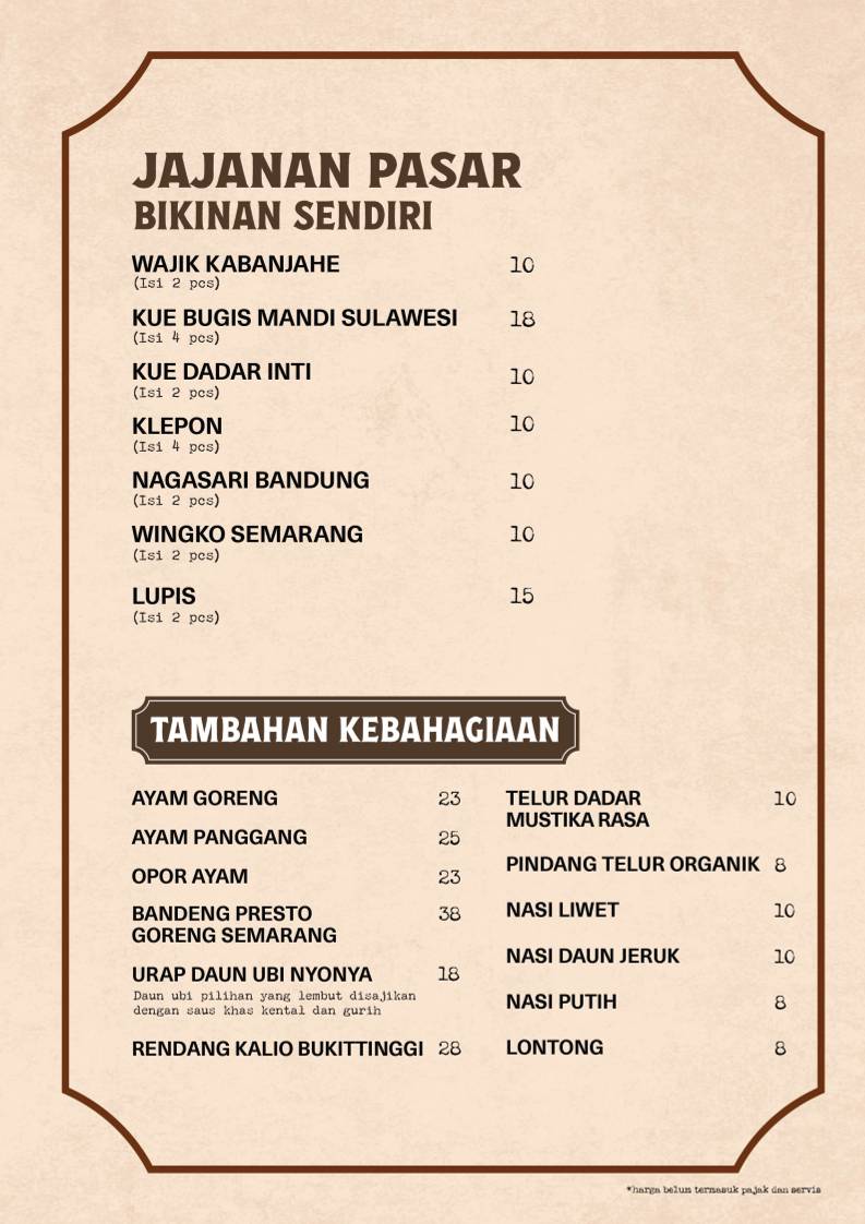 Mustika Rasa - Medan меню