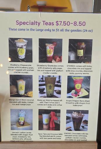 NUM NUM BOBA меню