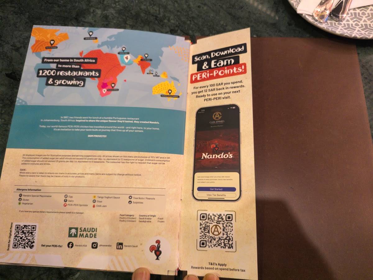Nando's Wadi Riyadh меню