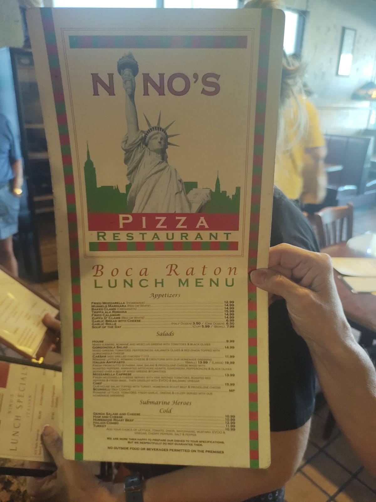 Nino's Italian Restaurant Boca Raton меню