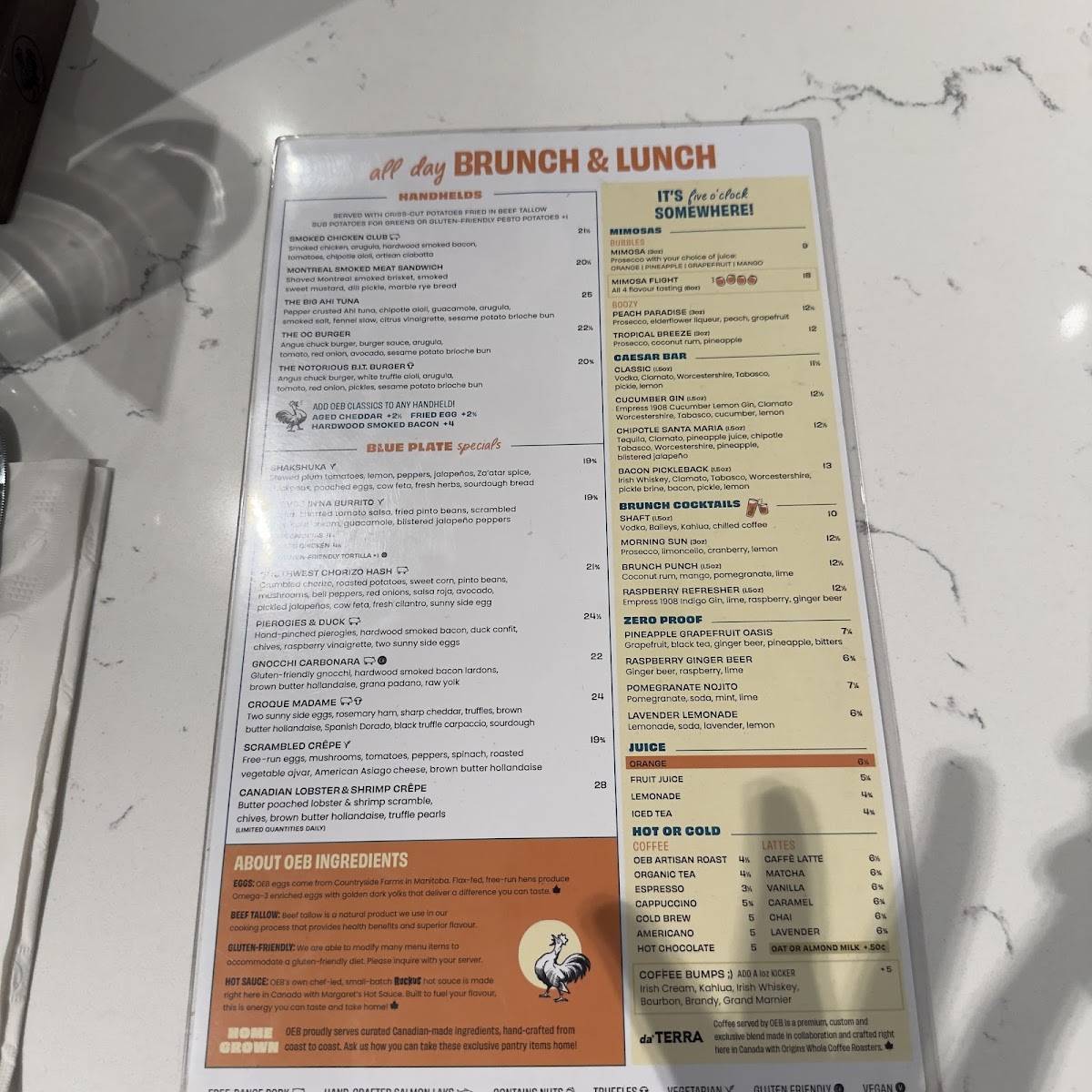OEB Breakfast Co. меню
