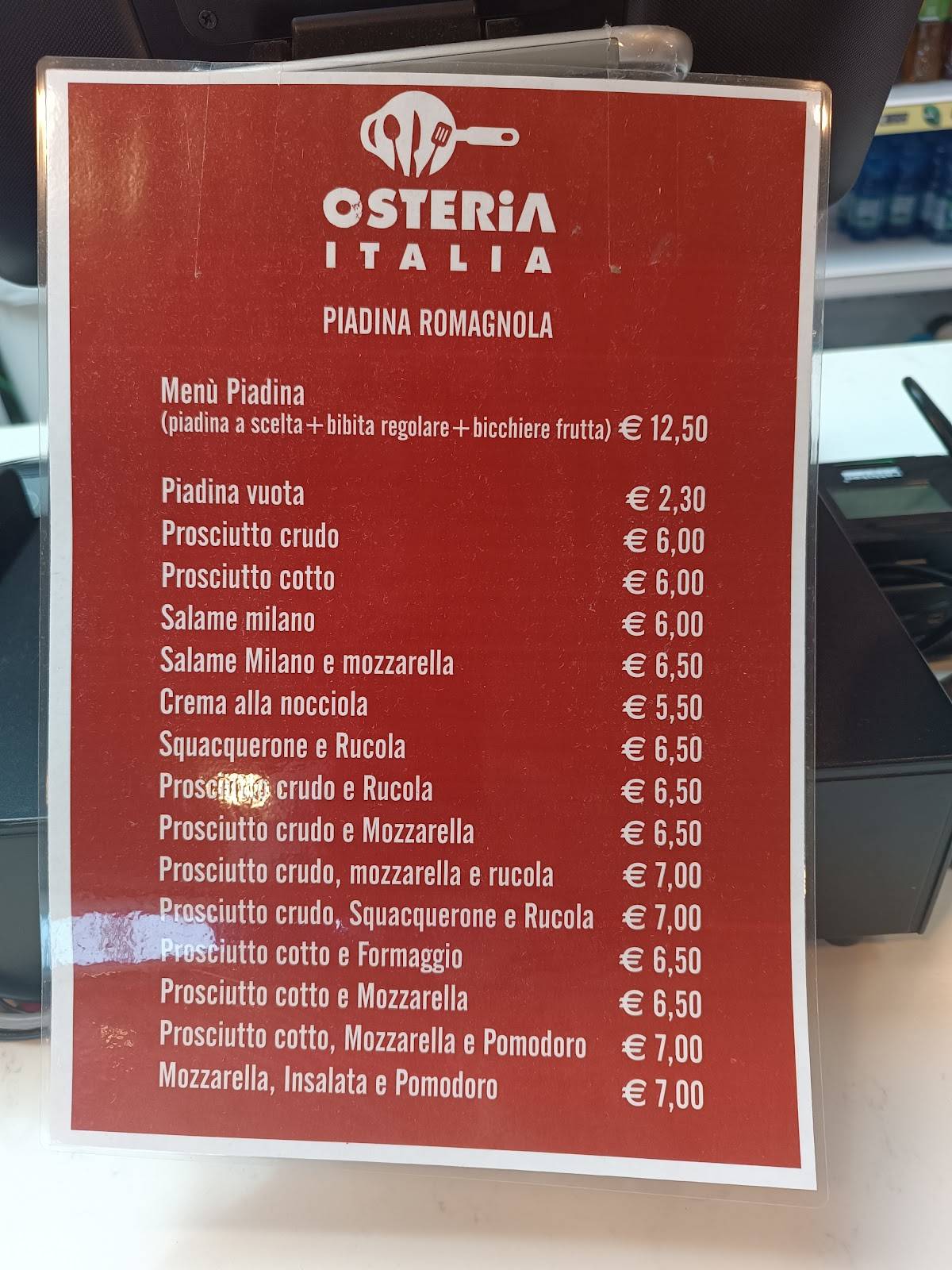 OSTERIA ITALIA меню