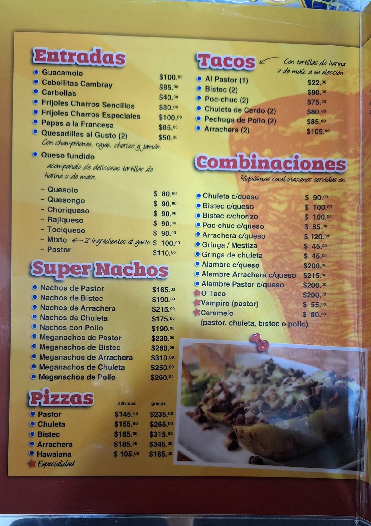 O'Taco tacos restaurant меню