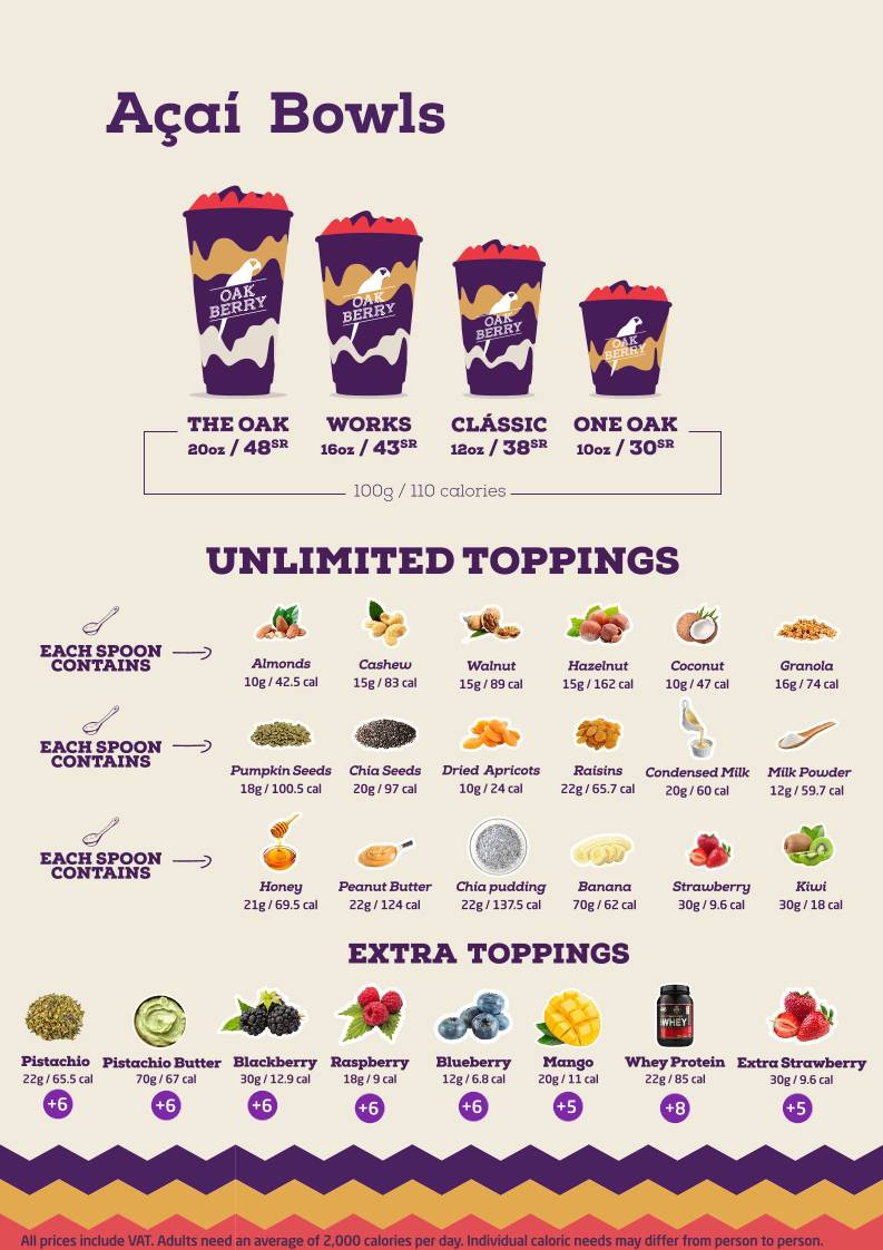 Oakberry Acai меню