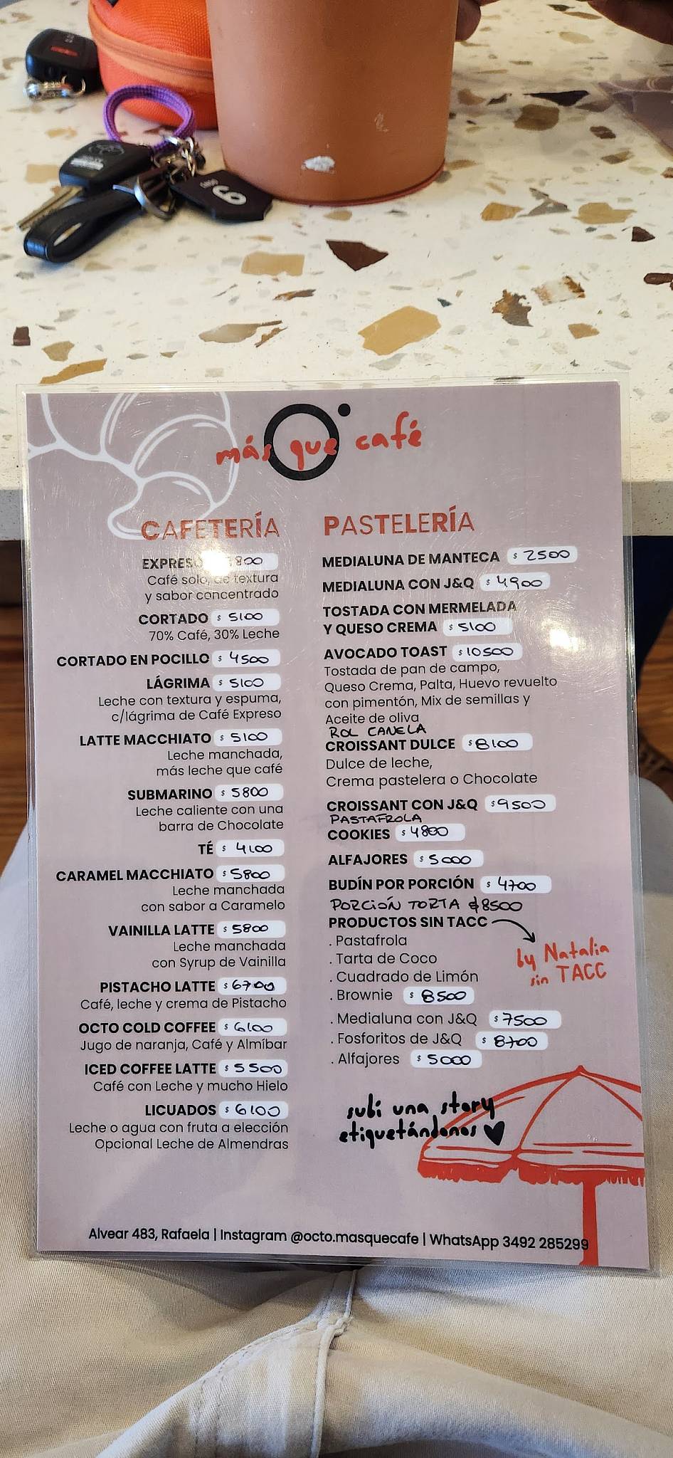 Octo más que cafe меню