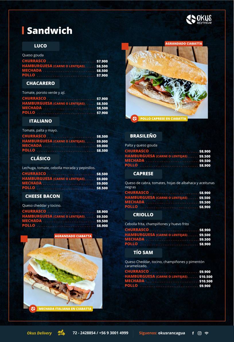 Okus Restobar меню