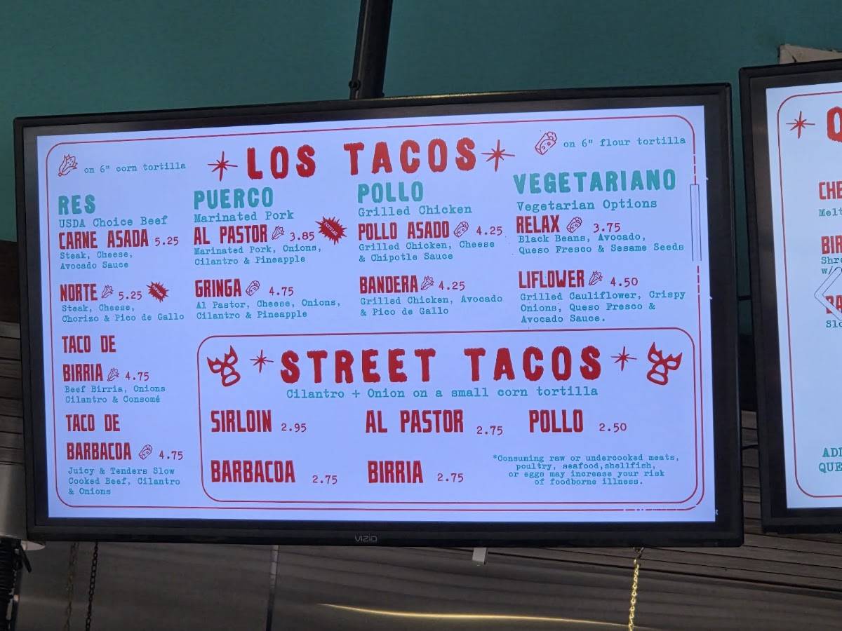OneTaco Taqueria @ Research Blvd меню