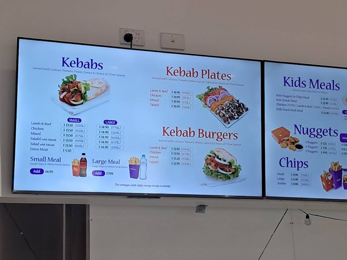 Origin Kebabs Rothwell Drive -Thru меню