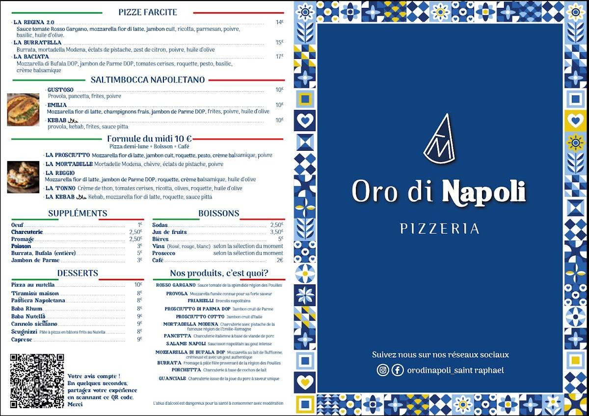 Oro di Napoli Saint-Raphaël меню