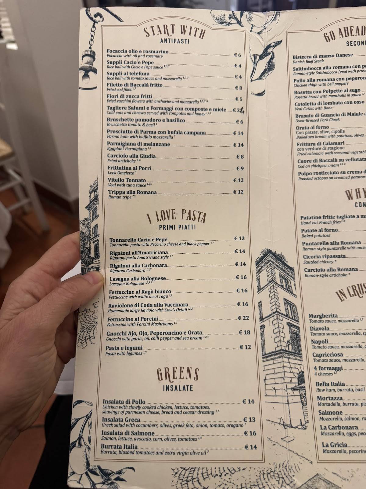 Osteria Galeassi 1907 Trastevere меню