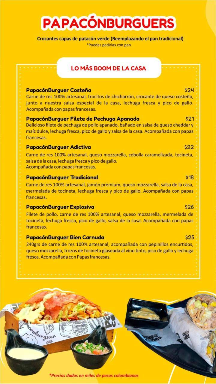 PAPACONES COMIDA RAPIDA GOURMET меню