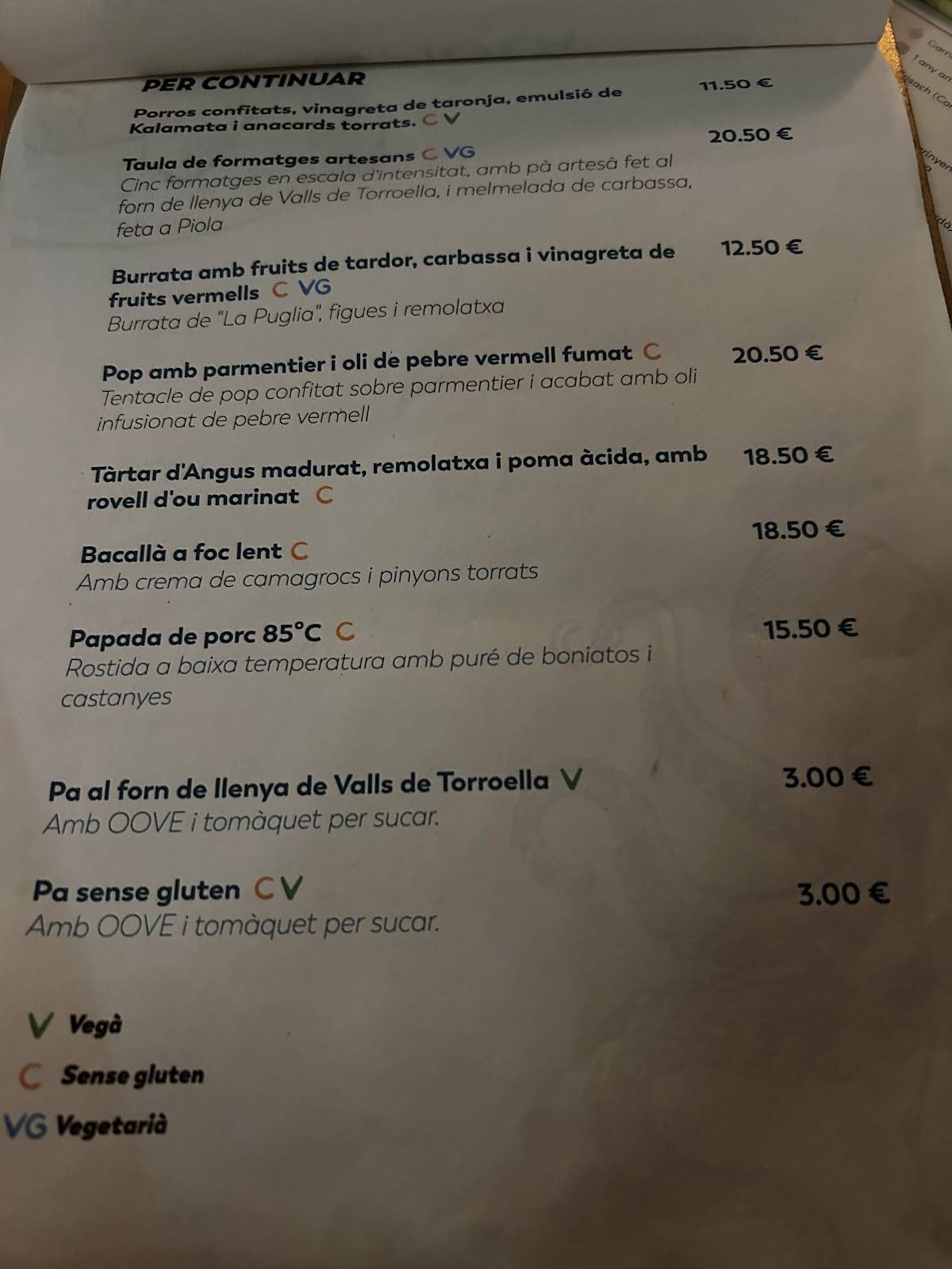 PIOLA меню