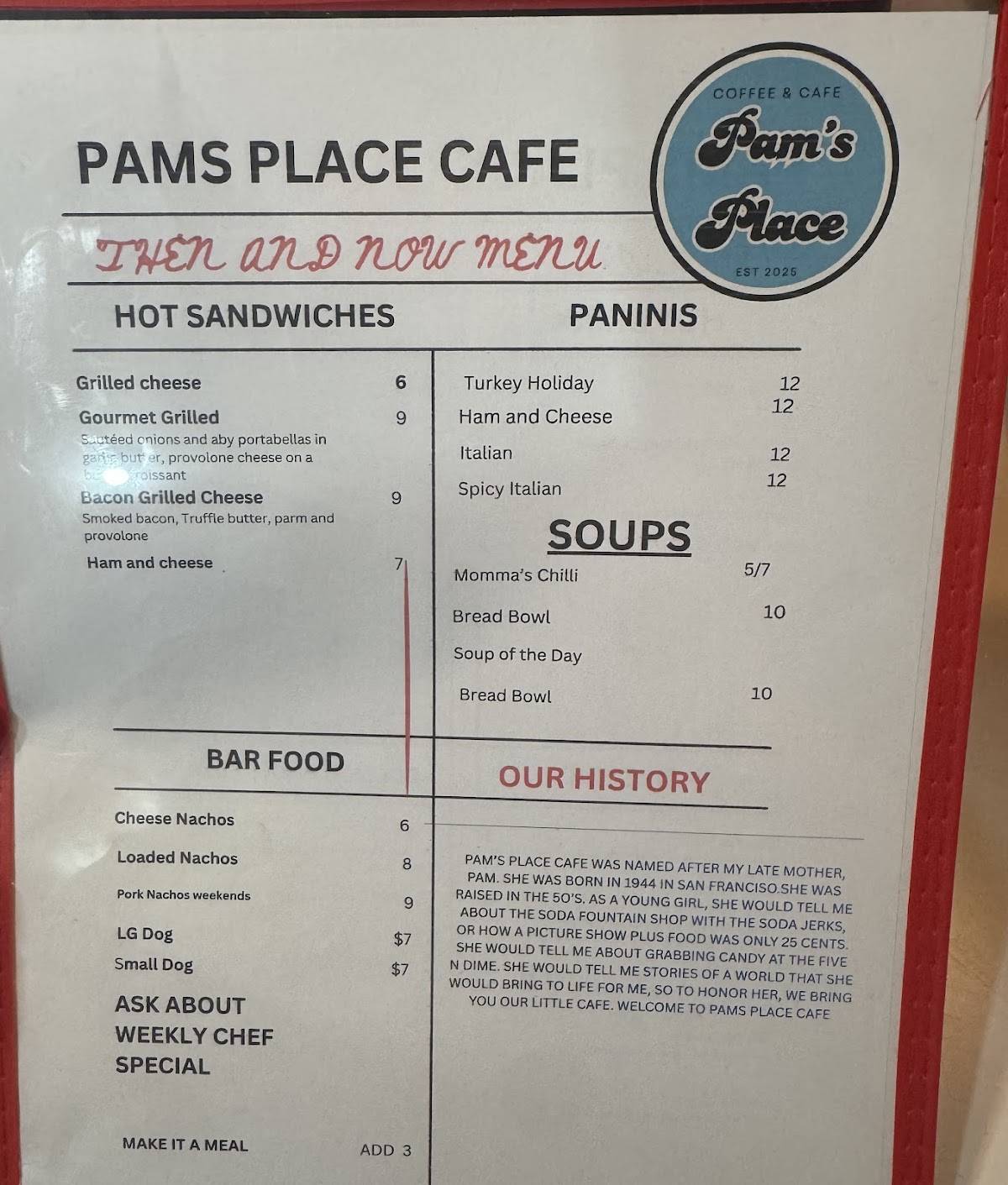 Pam's Place Cafe меню