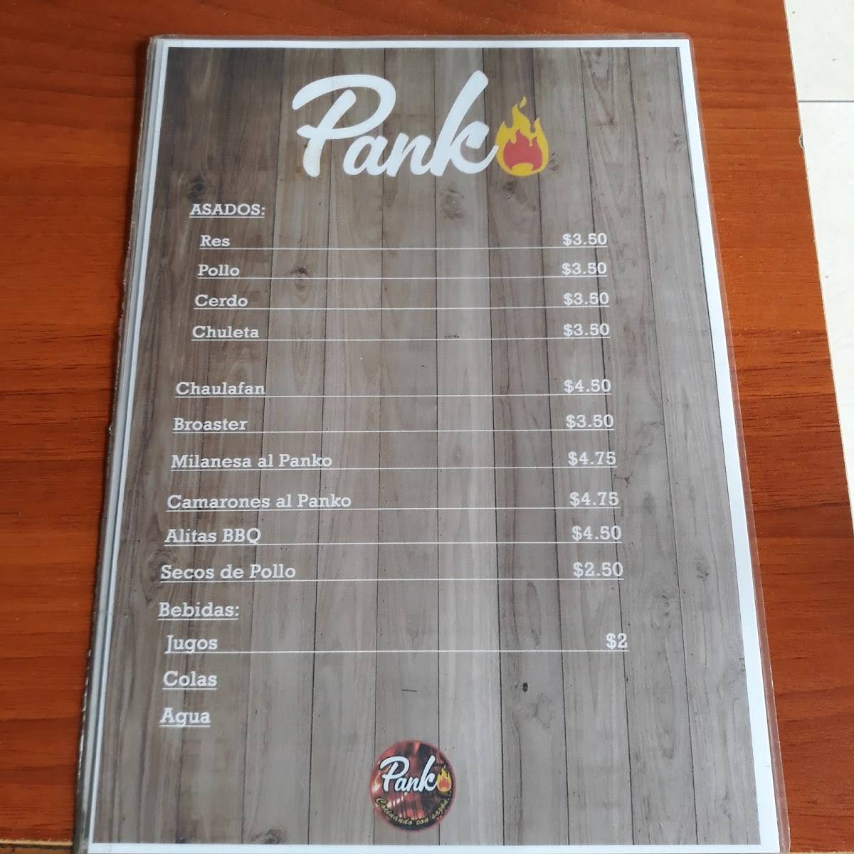 Panko меню