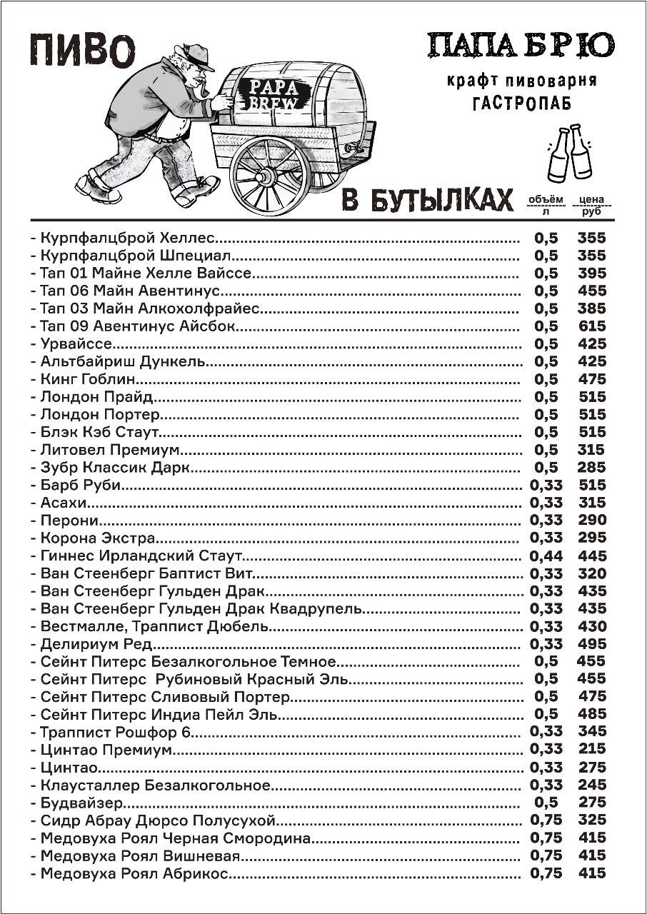Добрый Эль меню