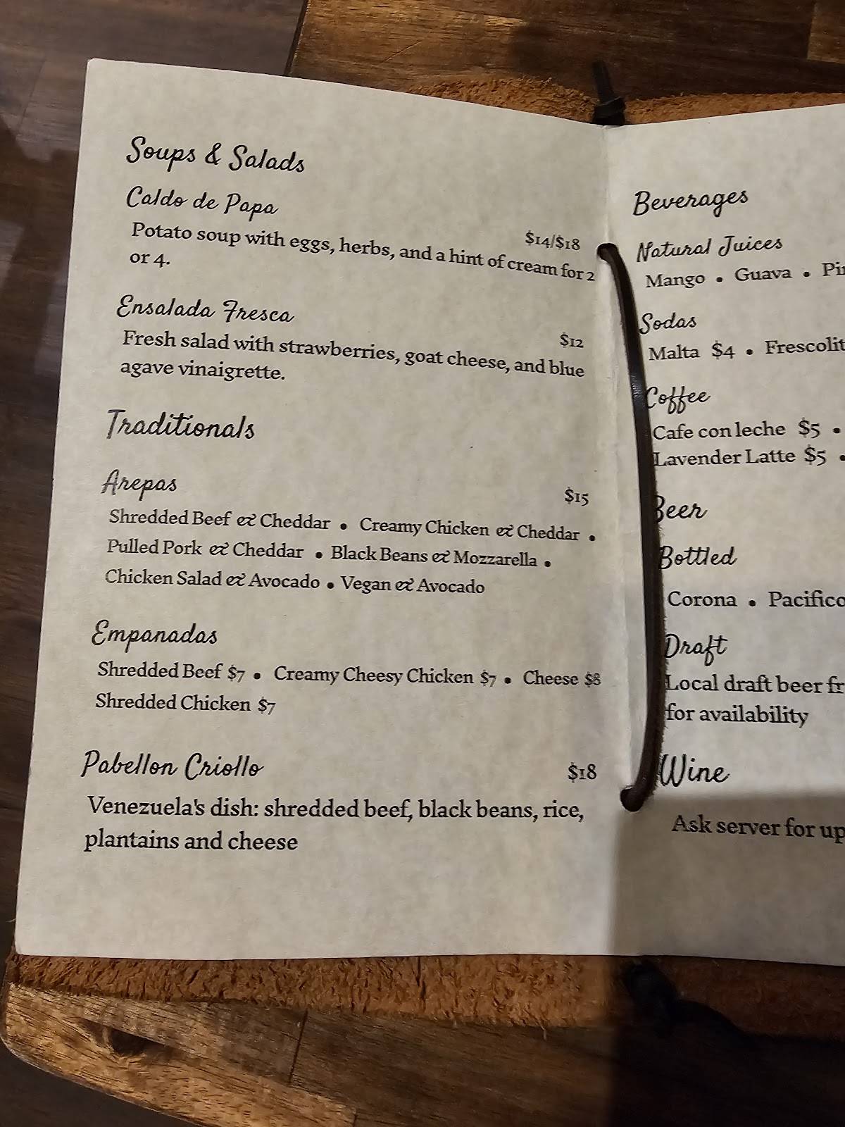 Paparepas Venezuelan Food (Renton) меню