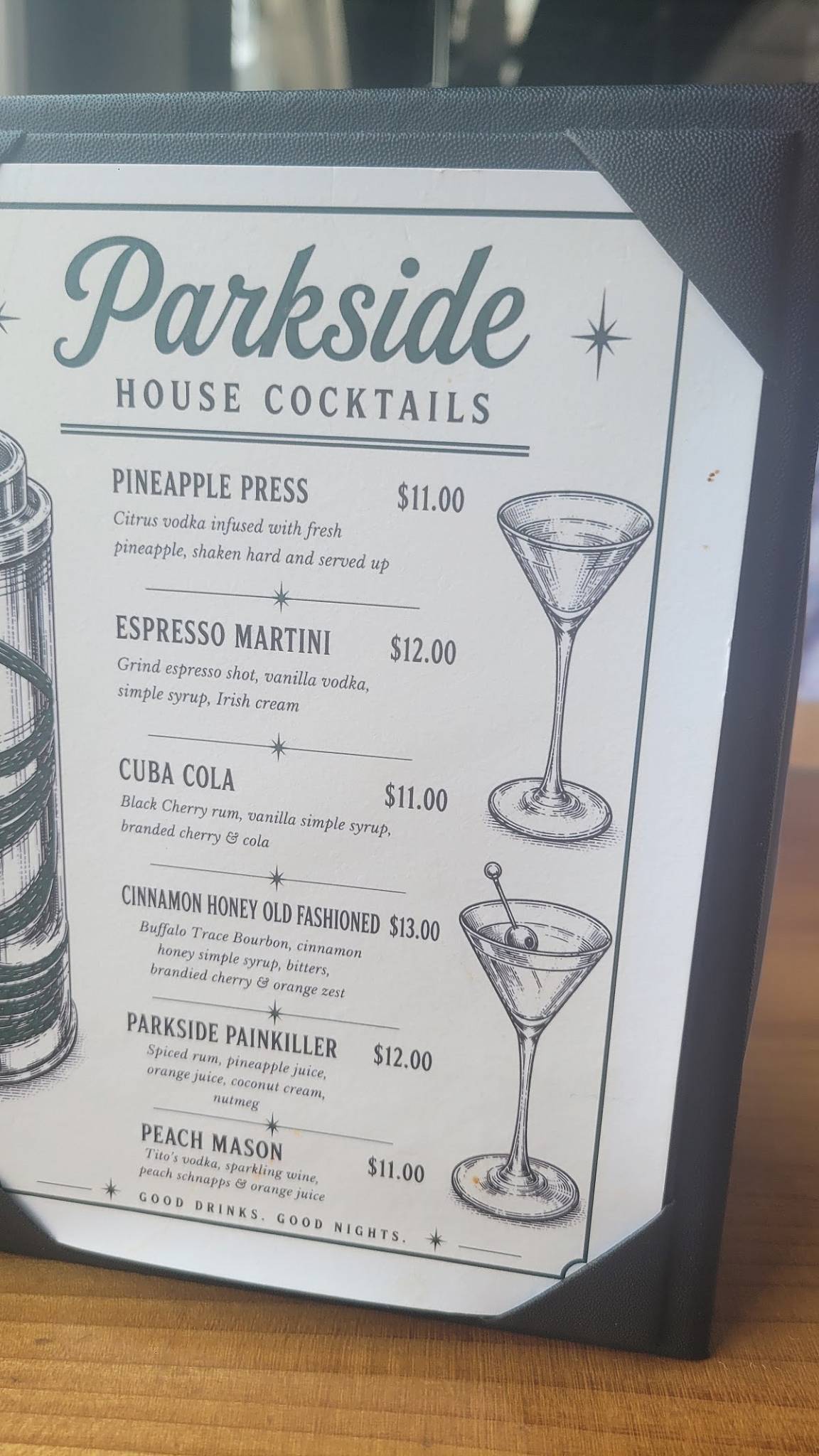 Parkside Restaurant меню