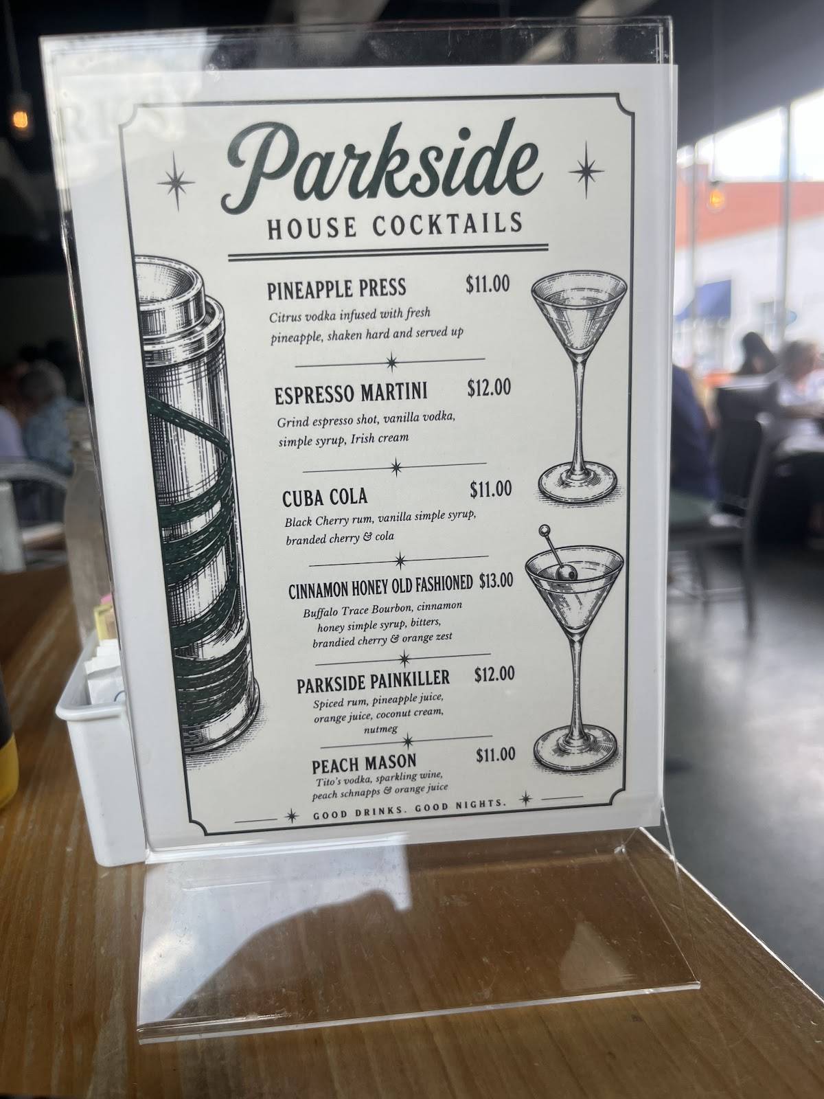 Parkside Restaurant меню