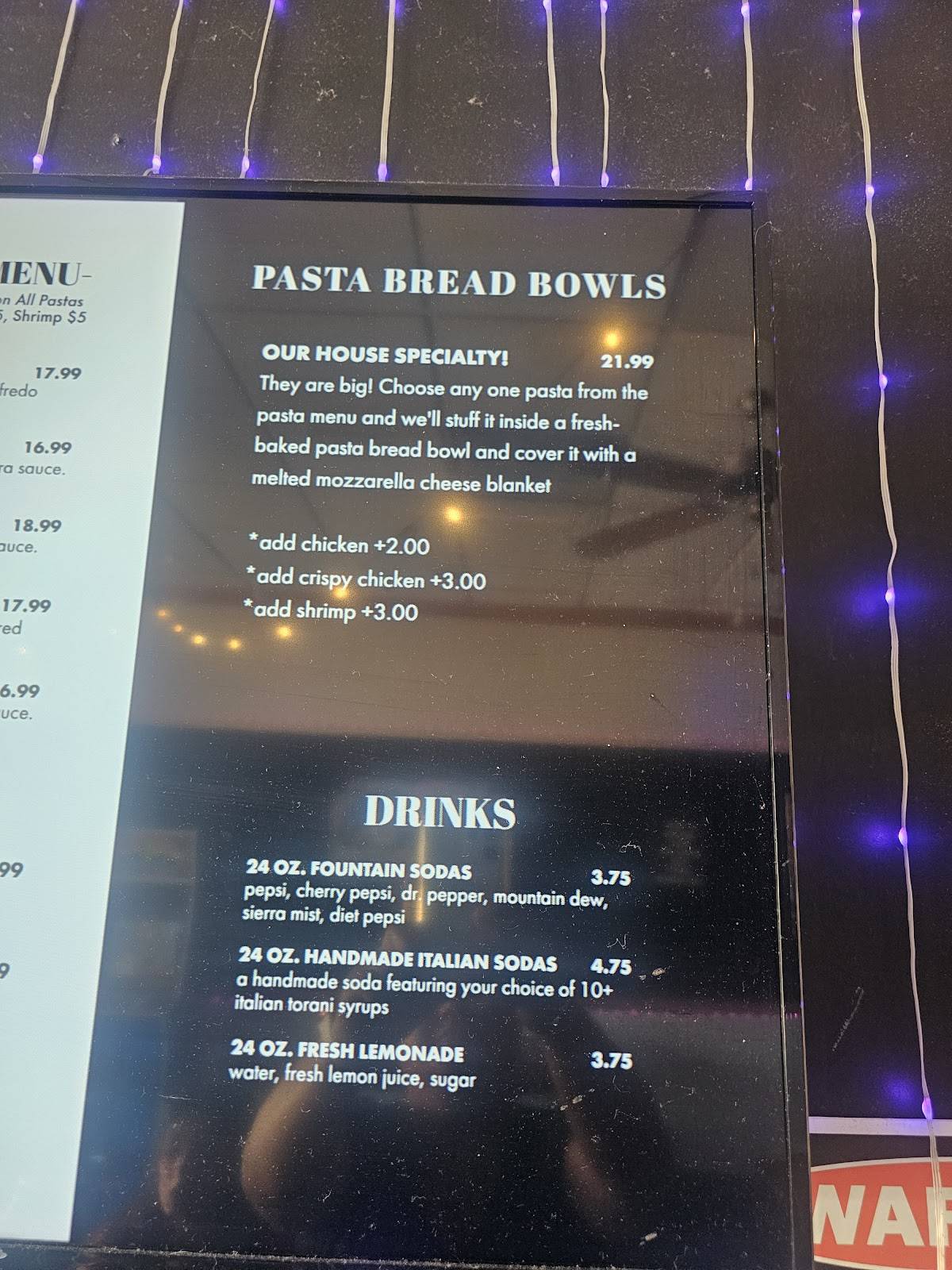Pasta 209 меню