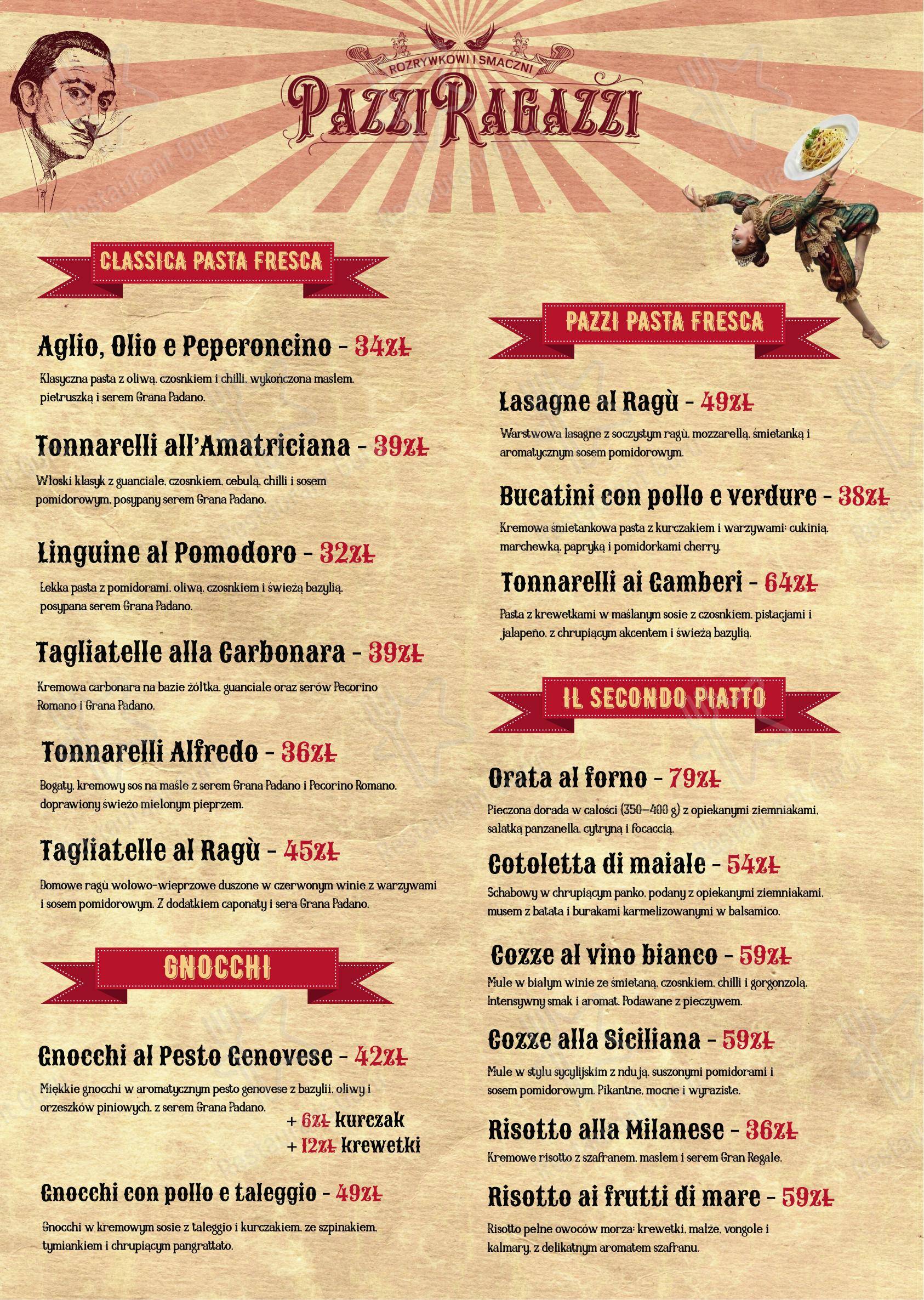 Pazzi Ragazzi Gdańsk Osowa в Гданьске - Lunch Menu