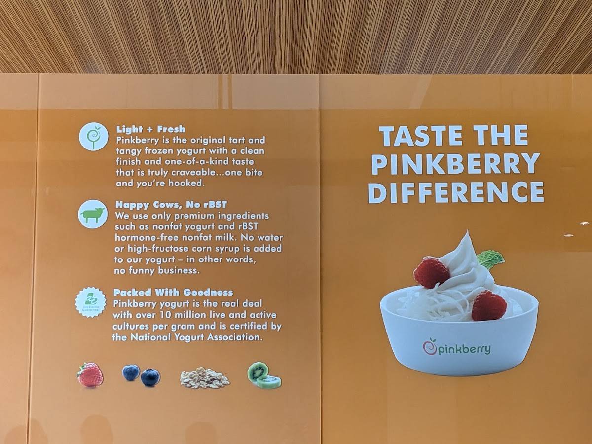 Pinkberry меню