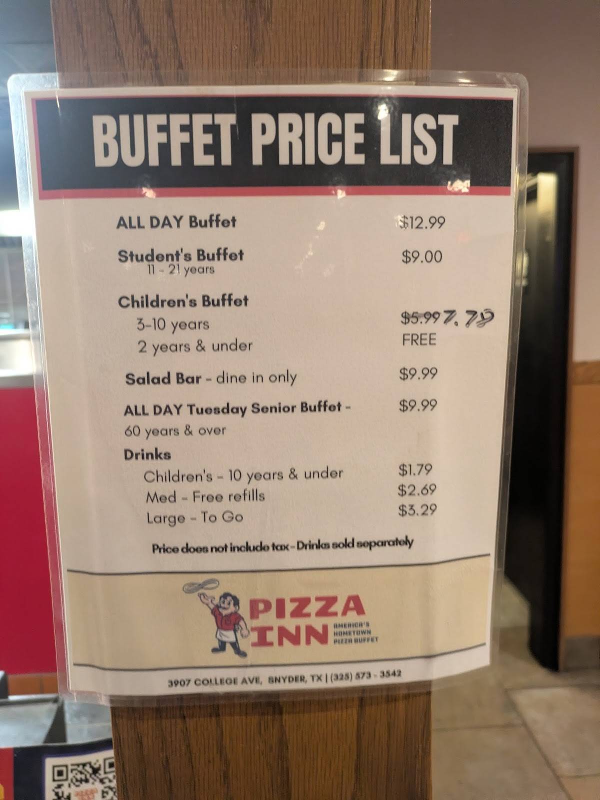 Pizza Inn меню