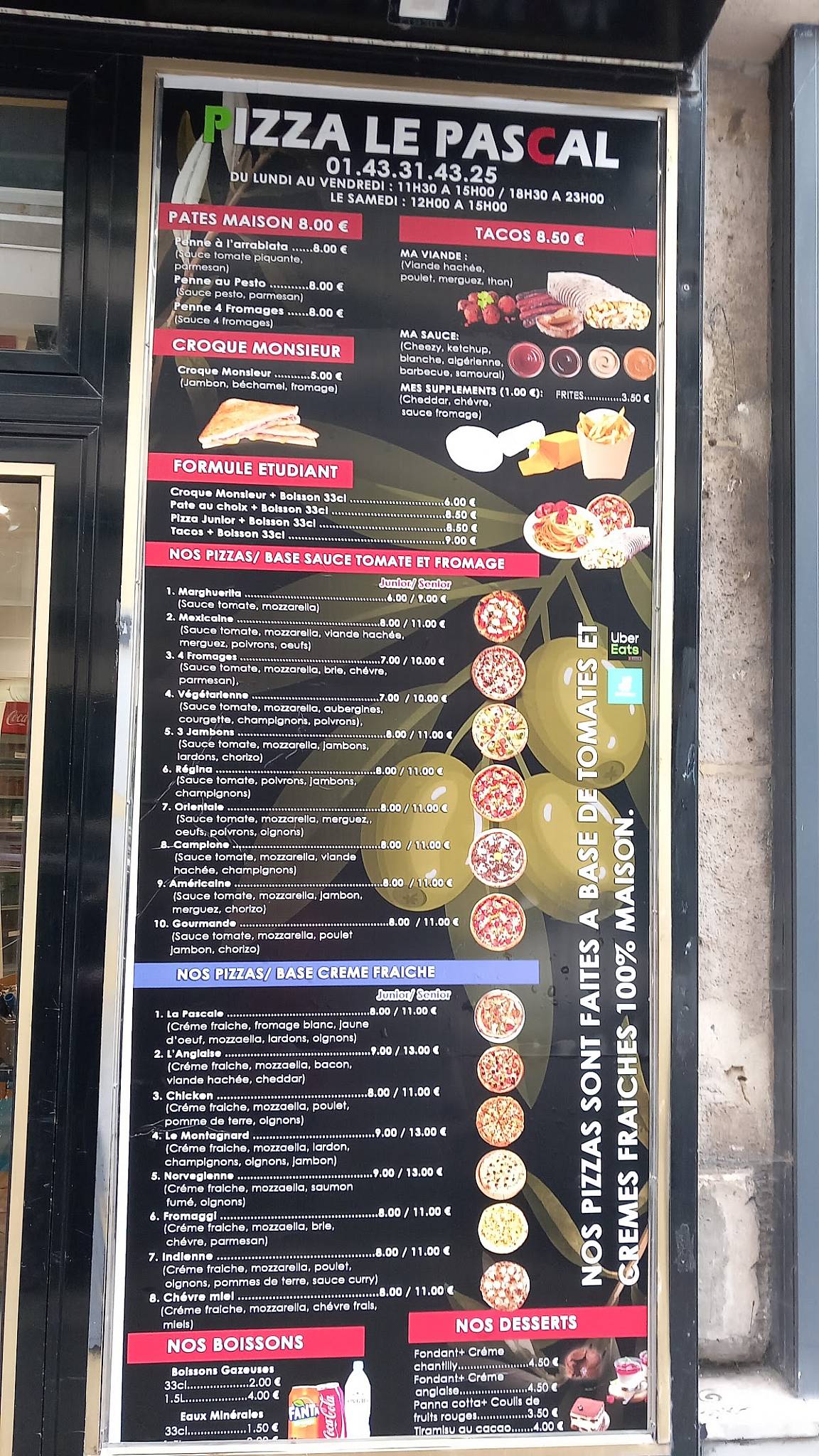 Pizza Le Pascal меню