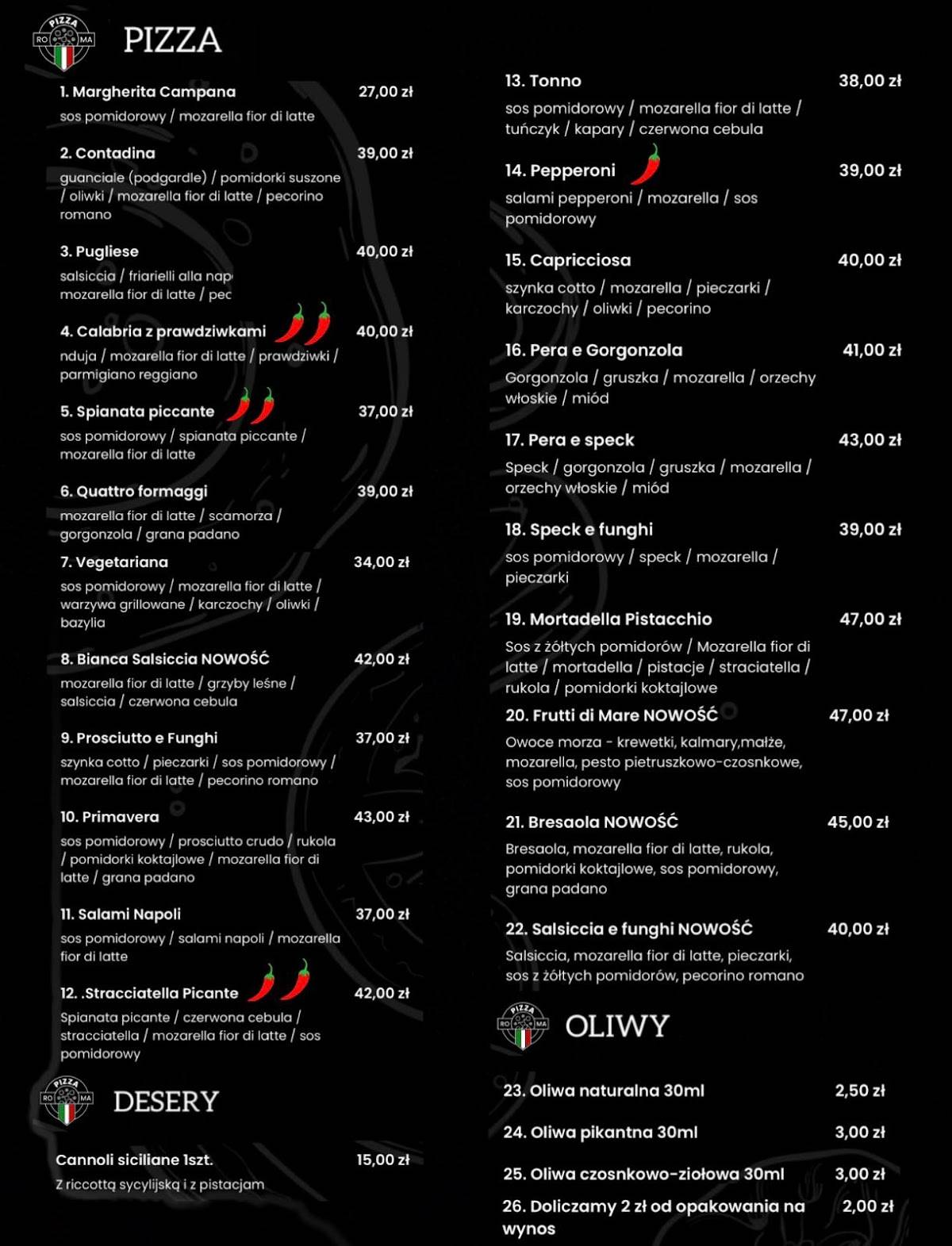Pizza Roma (only delivery) меню