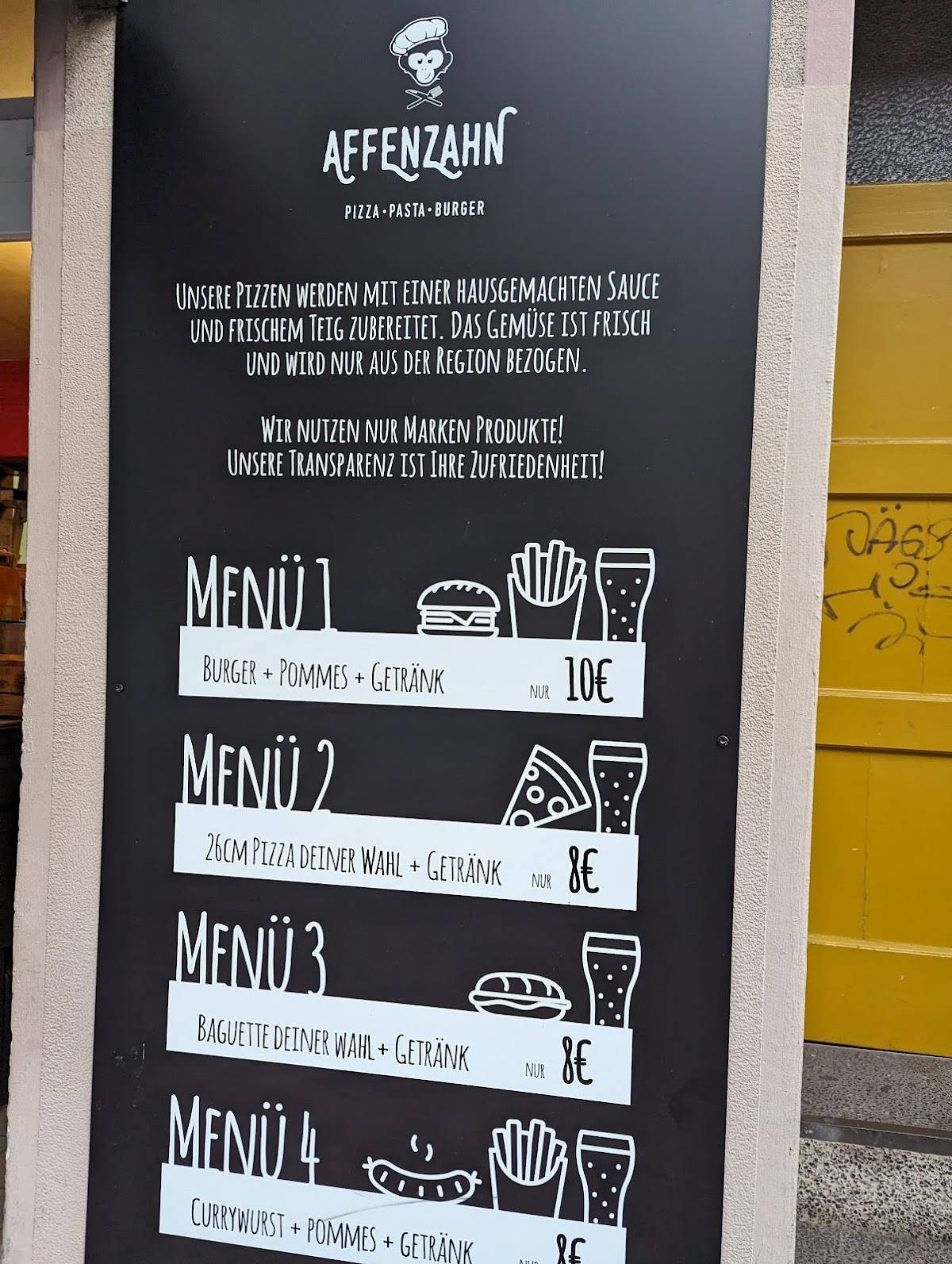 Pizza & Burger Affenzahn Hannover меню