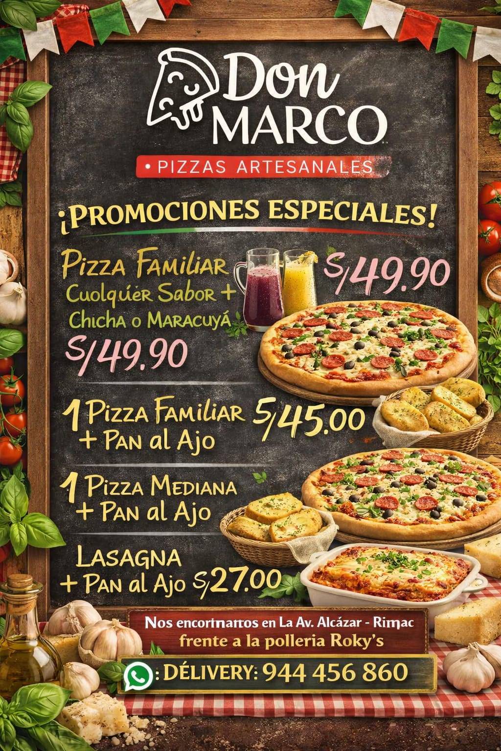 Pizzas Don Marco меню