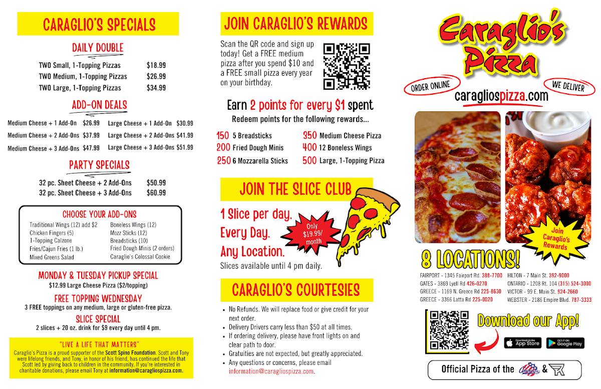 Caraglio's Pizza меню