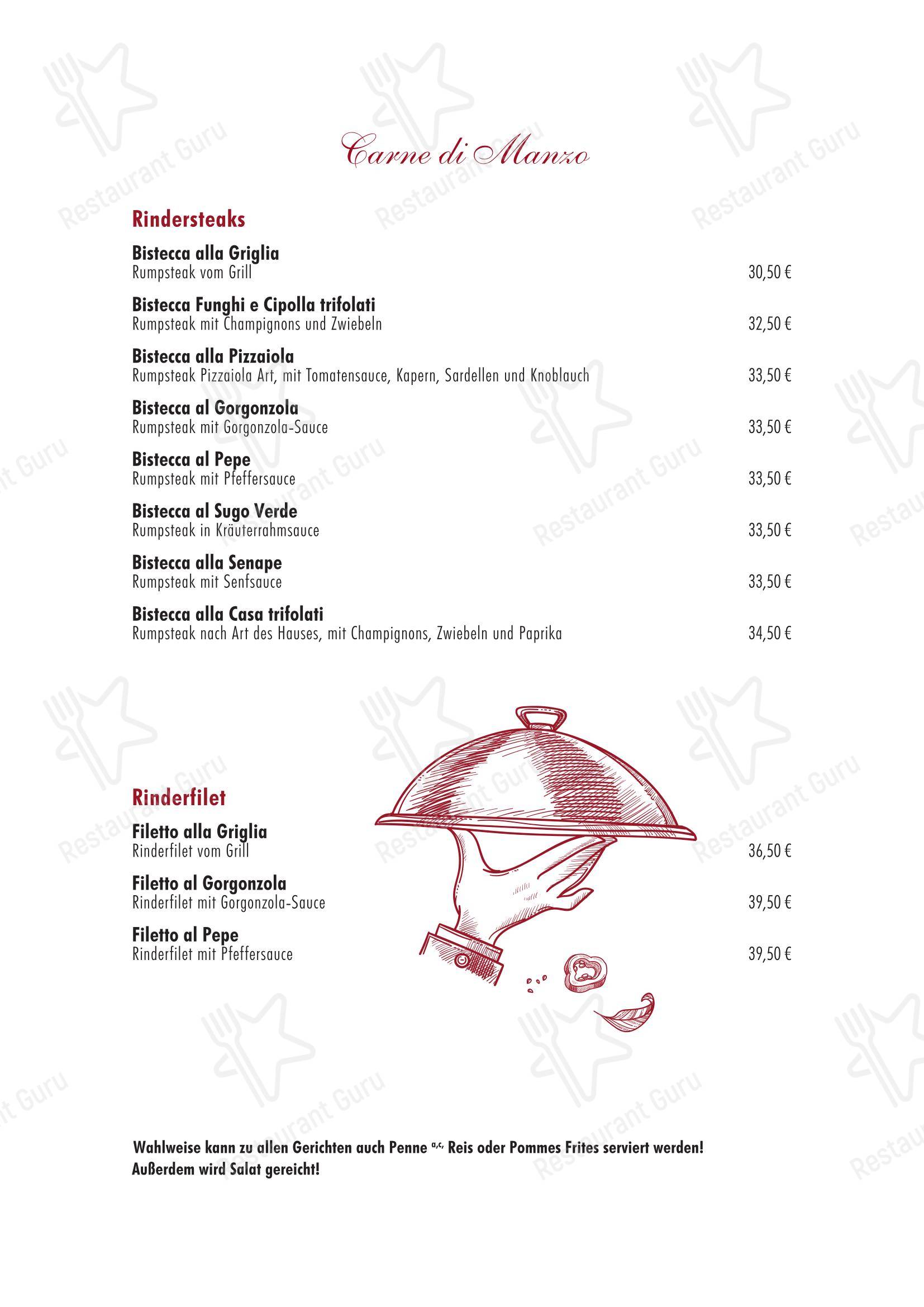 Меню пиццерии Pizzeria Da Massimo